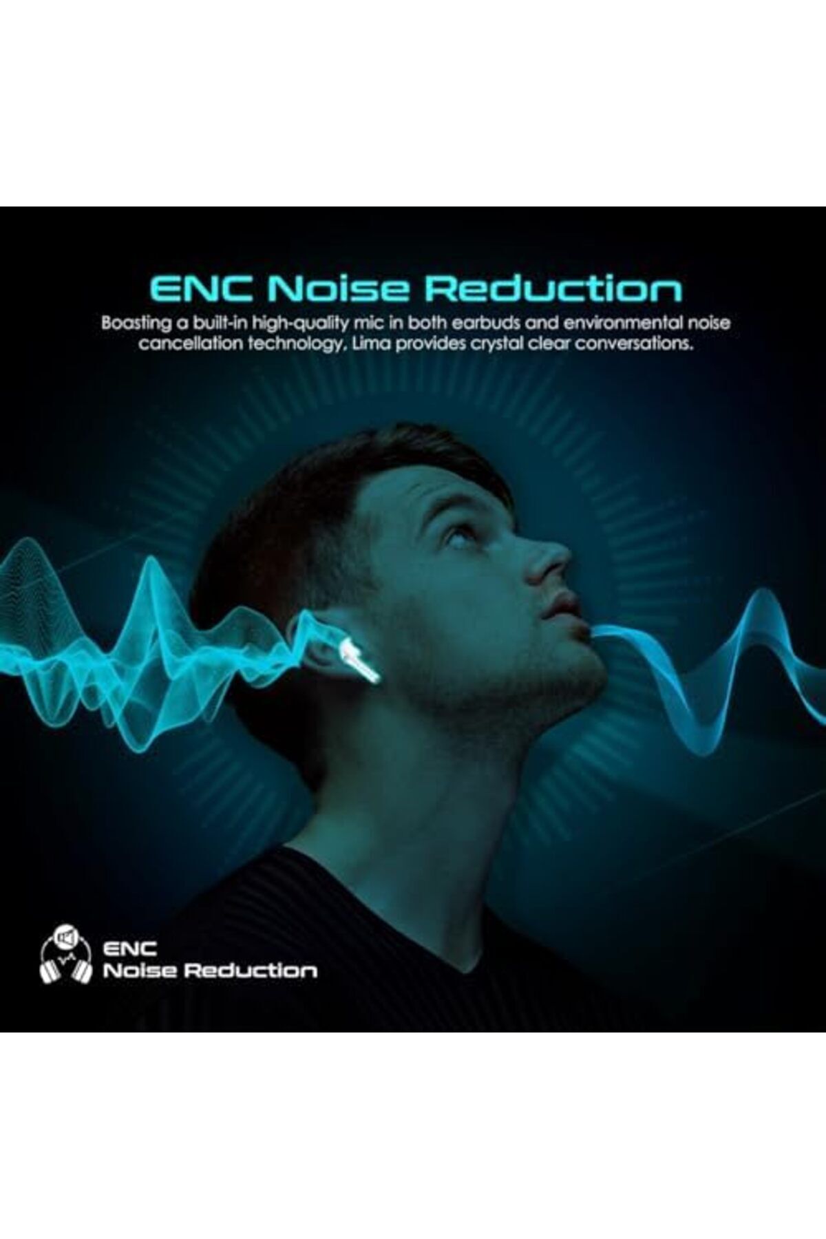 Promate-Wireless In-Ear Bluetooth 5.3 Earbuds with ANC, 30 Hours Playtime, Smart Touch Control, and 4