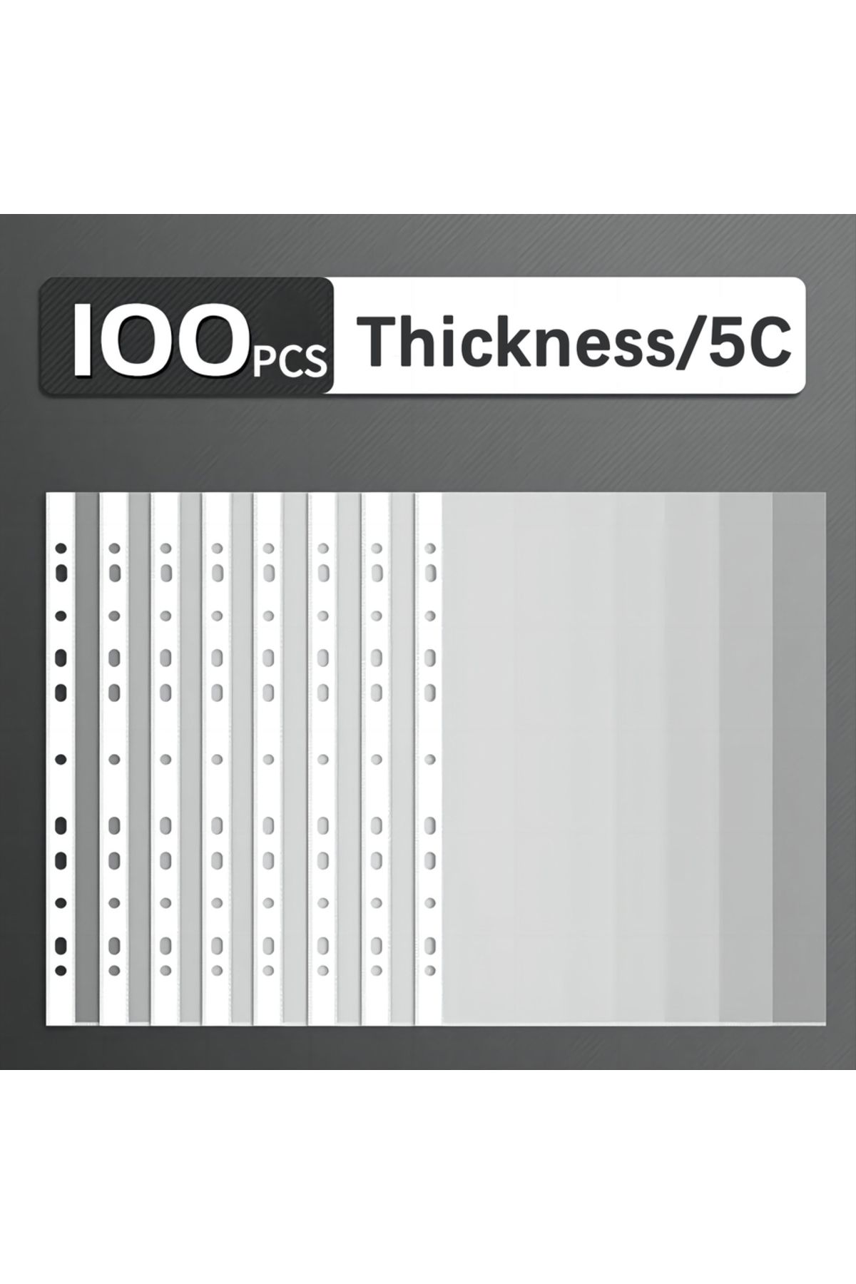 Choice-5c Thickness 100pcs 100pcs 11 Hole A4 File Pockets Ring Binder File Folder Jackets File Bag For Hole 1