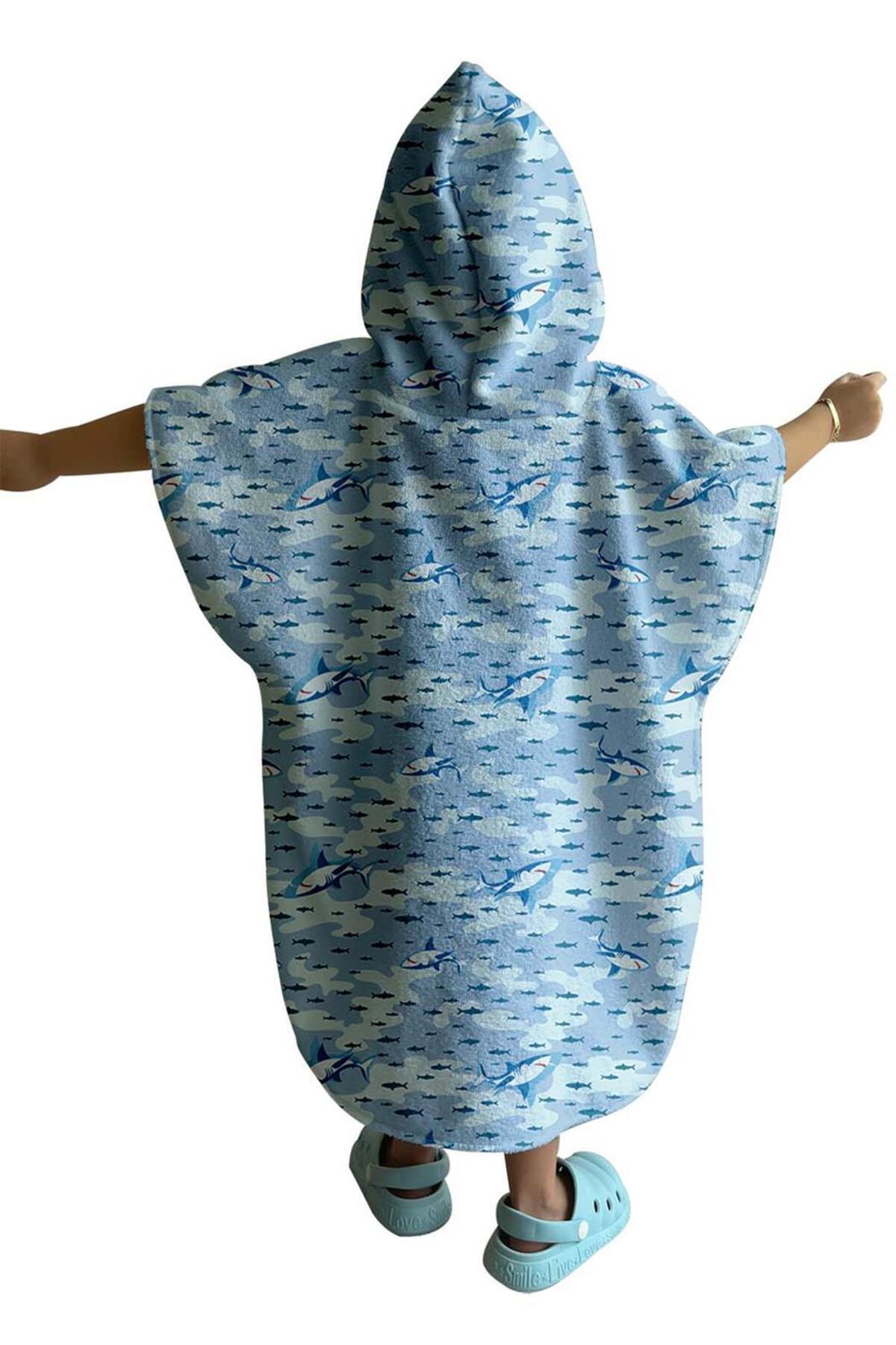 C&City-Blauer digital bedruckter Kinderponcho – C1701 8