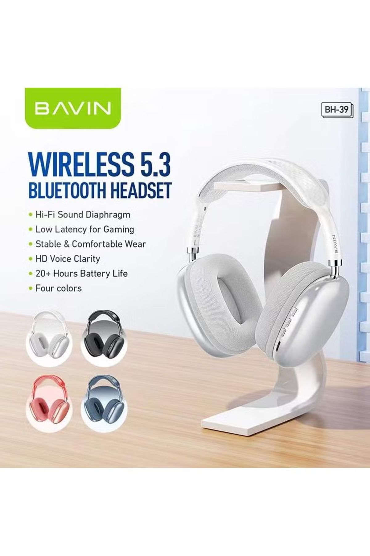 Bavin-Wireless Bluetooth Headphones with Active Noise Cancellation and Built-in High-Quality Microphone fo 4