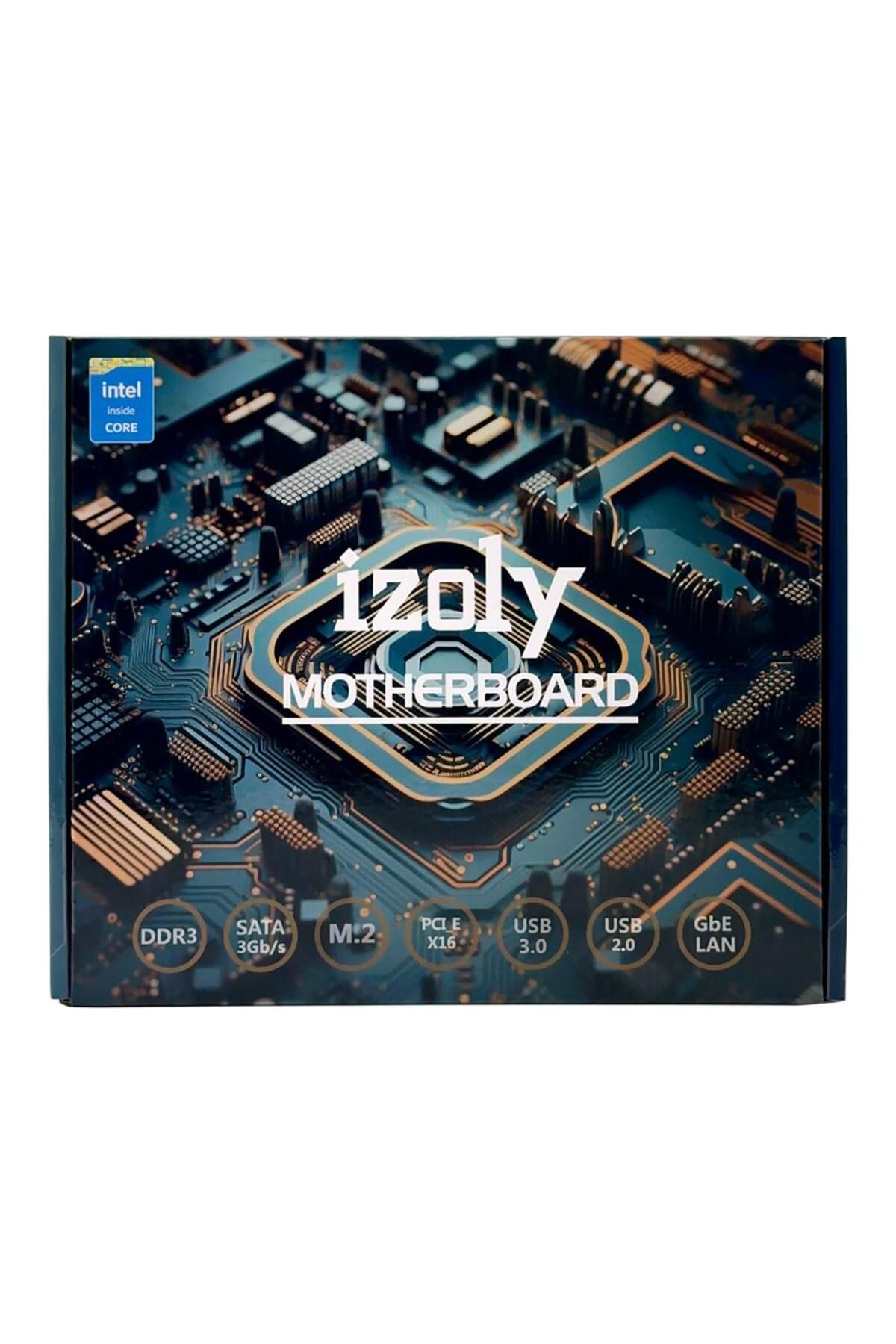 IZOLY-H61 Sata Ddr3 1600Mhz USB 2.0 Vga HDMI Audio Lan 1155P 2.3.Gen Motherboard 5