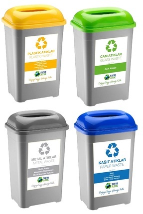 DEEMBRO Sıfır Atık Kutusu 50 Lt Geri Dönüşüm Kutusu Atık Kovası Plastik Büyük...