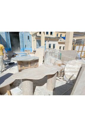 niza dekorasyon Traverten Yemek Masası