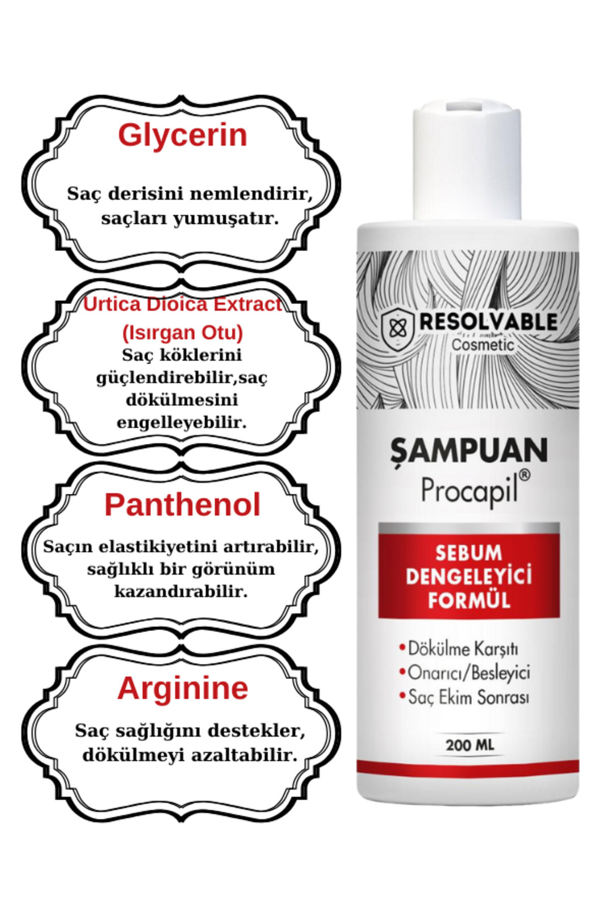 Saç Serumu+Biberiye Özlü Gözenek Açıcı Tonik Ve Procapil Şampuan — RS08090 — تصویر 4 از 6