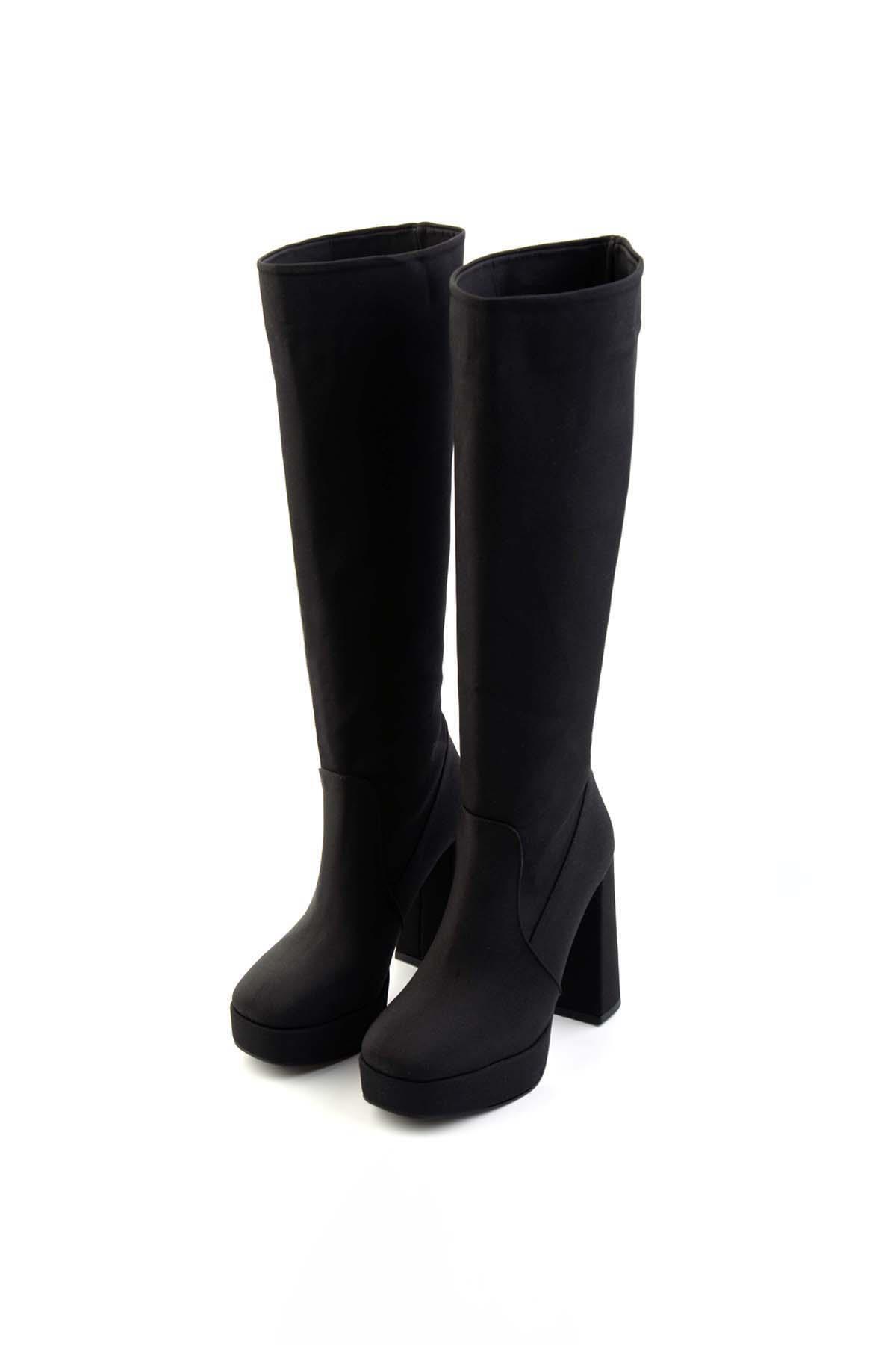 Bambi  Mat Siyah Kadın Çizme K03527293538 - Görsel 2