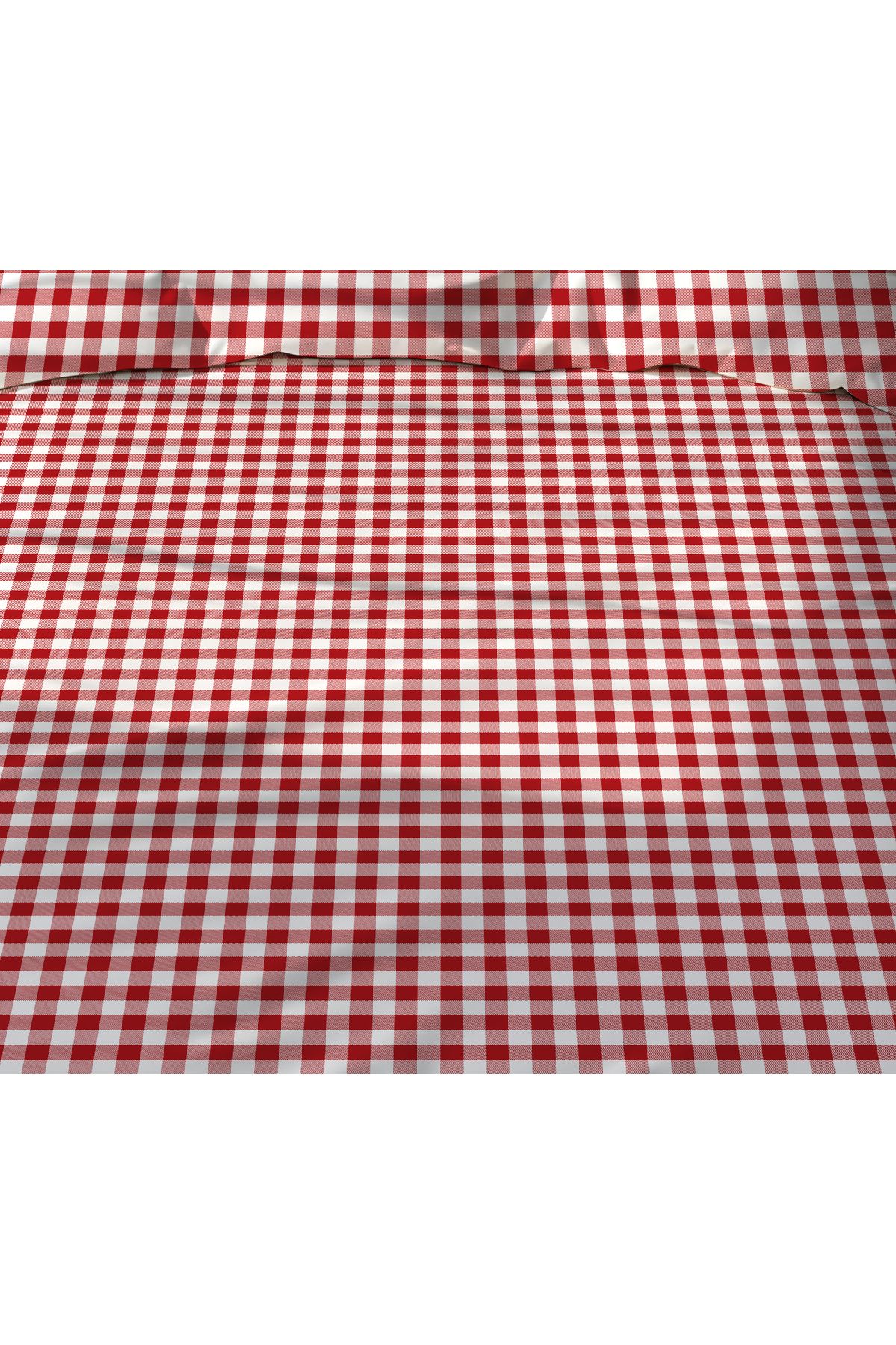Evmila-Double Sided Red Gingham Patterned - Printed Single Duvet Cover Set 2
