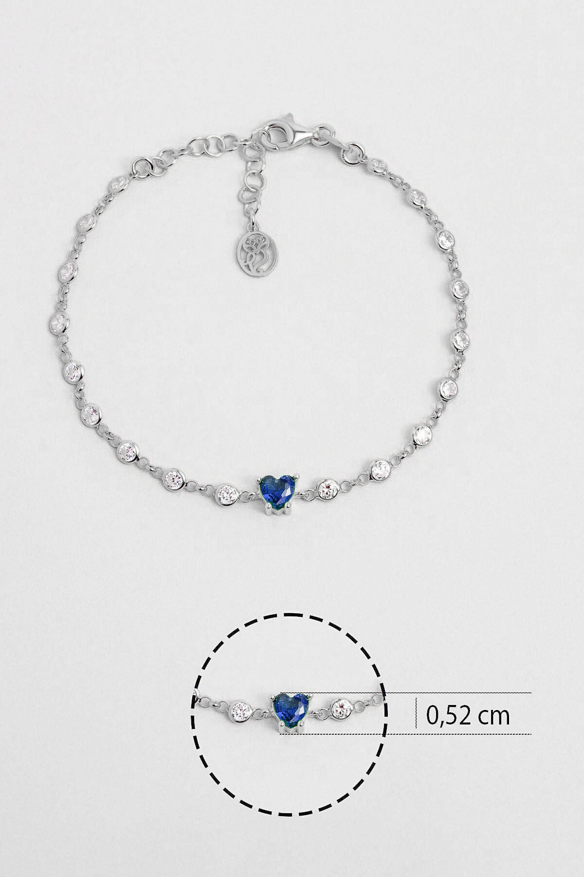 So CHIC... Aşk Yolu 18 Ayar Beyaz Altın Kaplama 19 Cm Gümüş Bileklik görsel 3