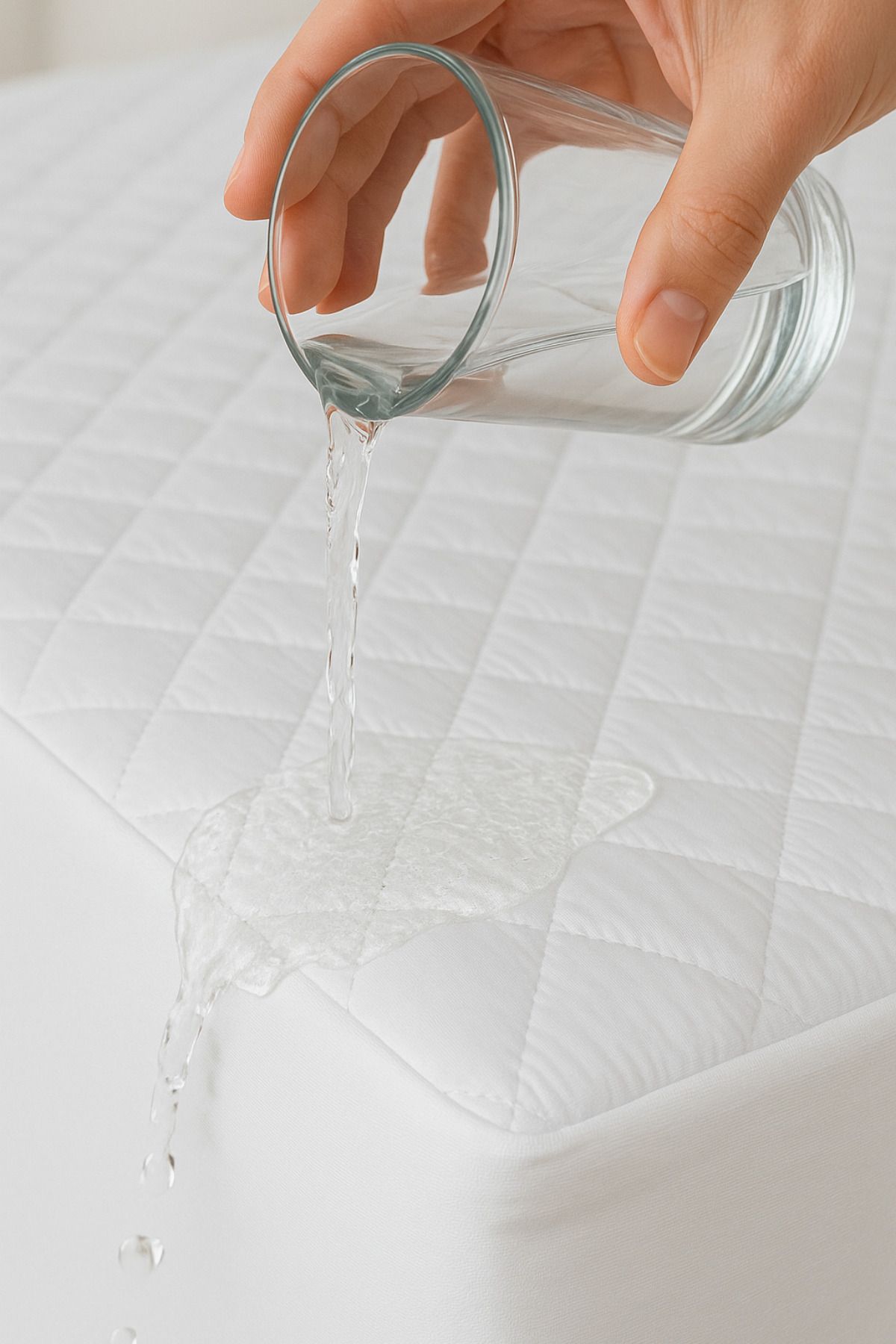Nart Home-Saltele de pat Matlasate din bumbac Ajustate Full Edge Protector de saltea rezistent la lichide Alb 3