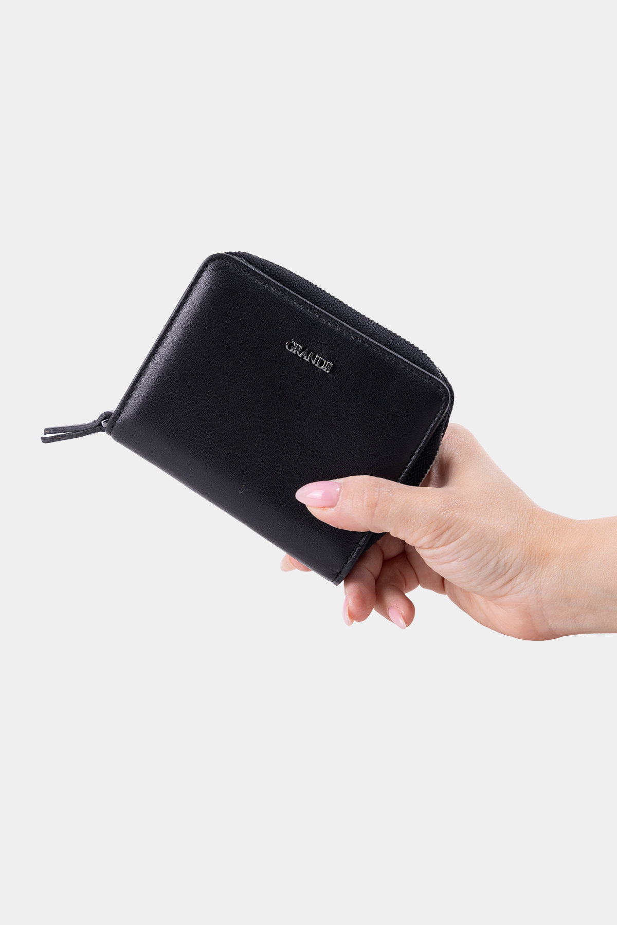 2822 Genuine Leather Women's Wallet with Horizontal Snap Fastener Arsel Black