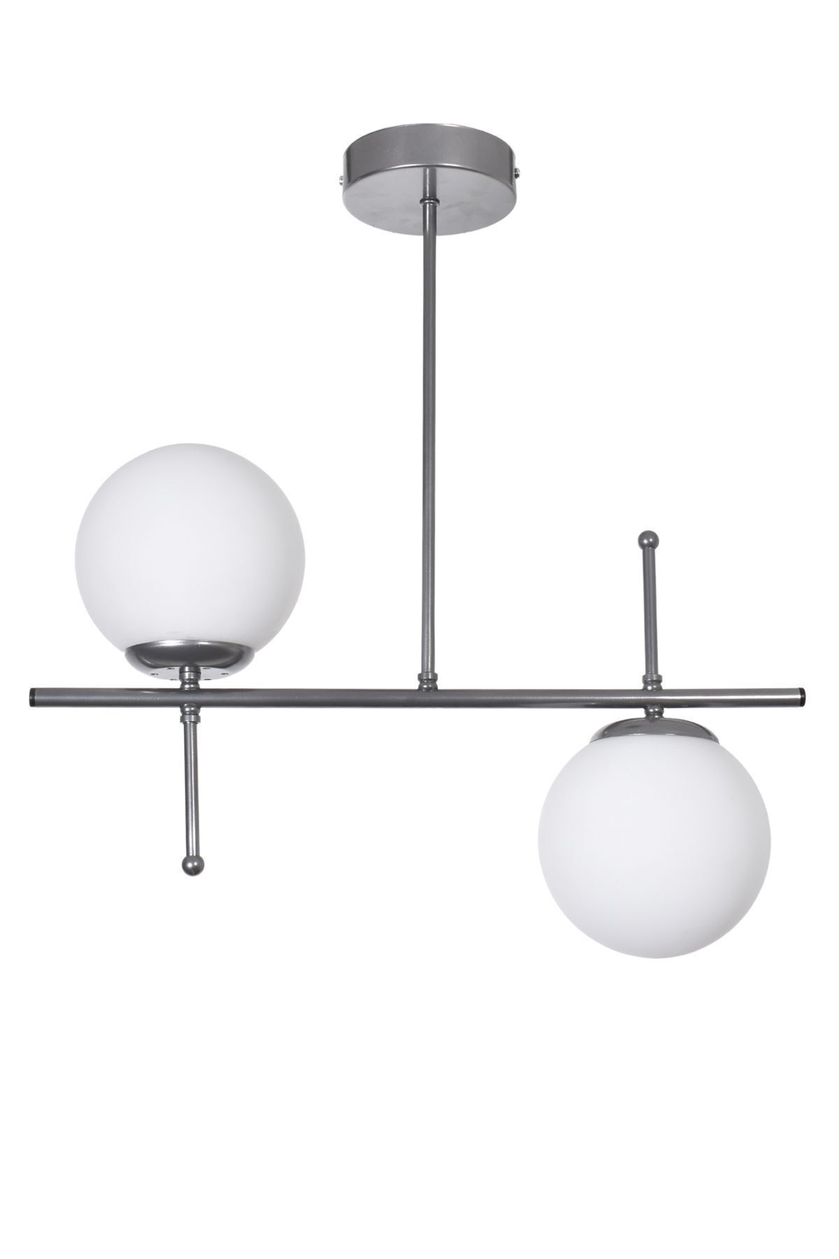 Modavize-Feris Grey-White Glass 2-Piece Chandelier - Modern Living Room Kitchen Bedroom 2