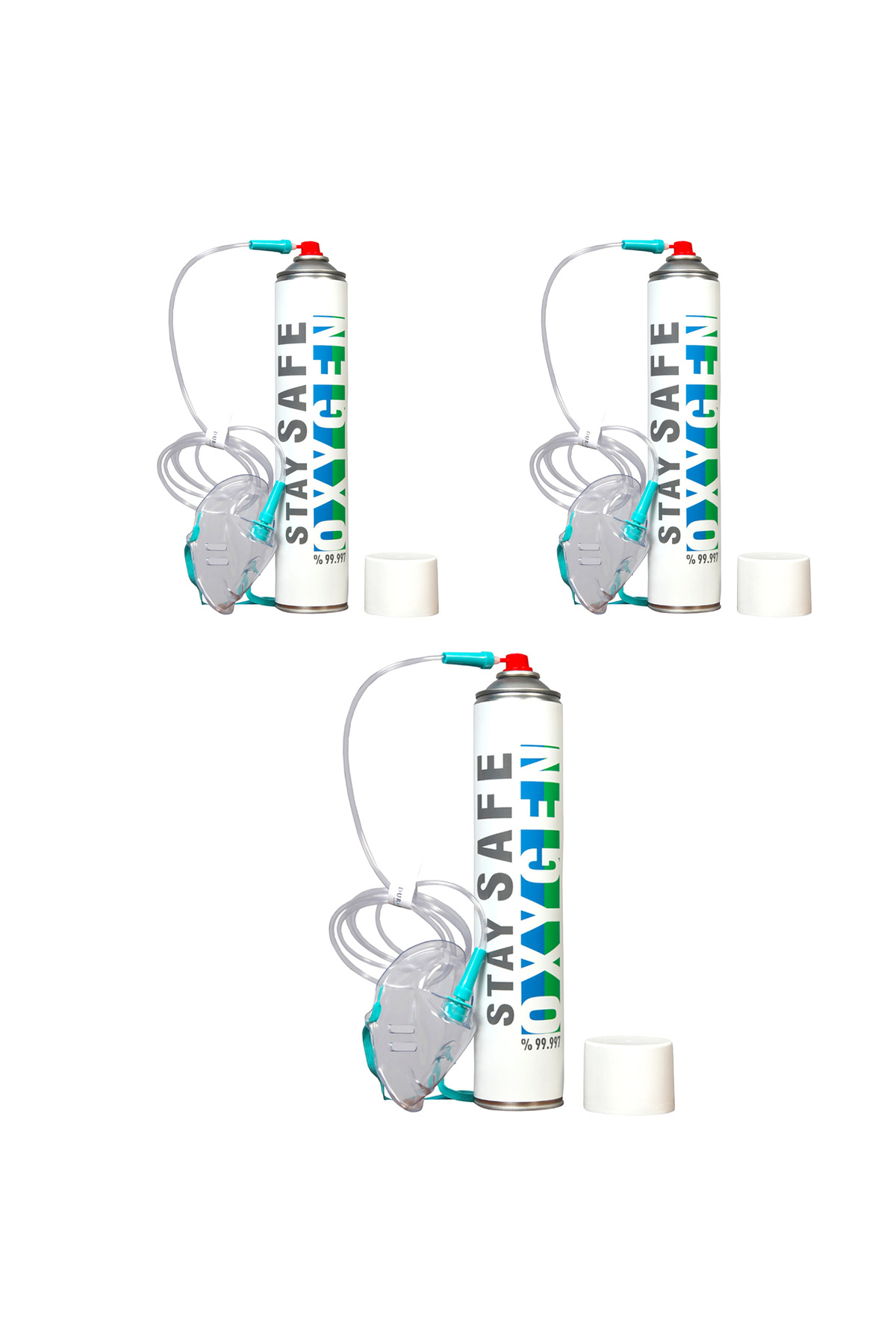 Stay Safe Taşınabilir Medikal Oksijen 3 Adet