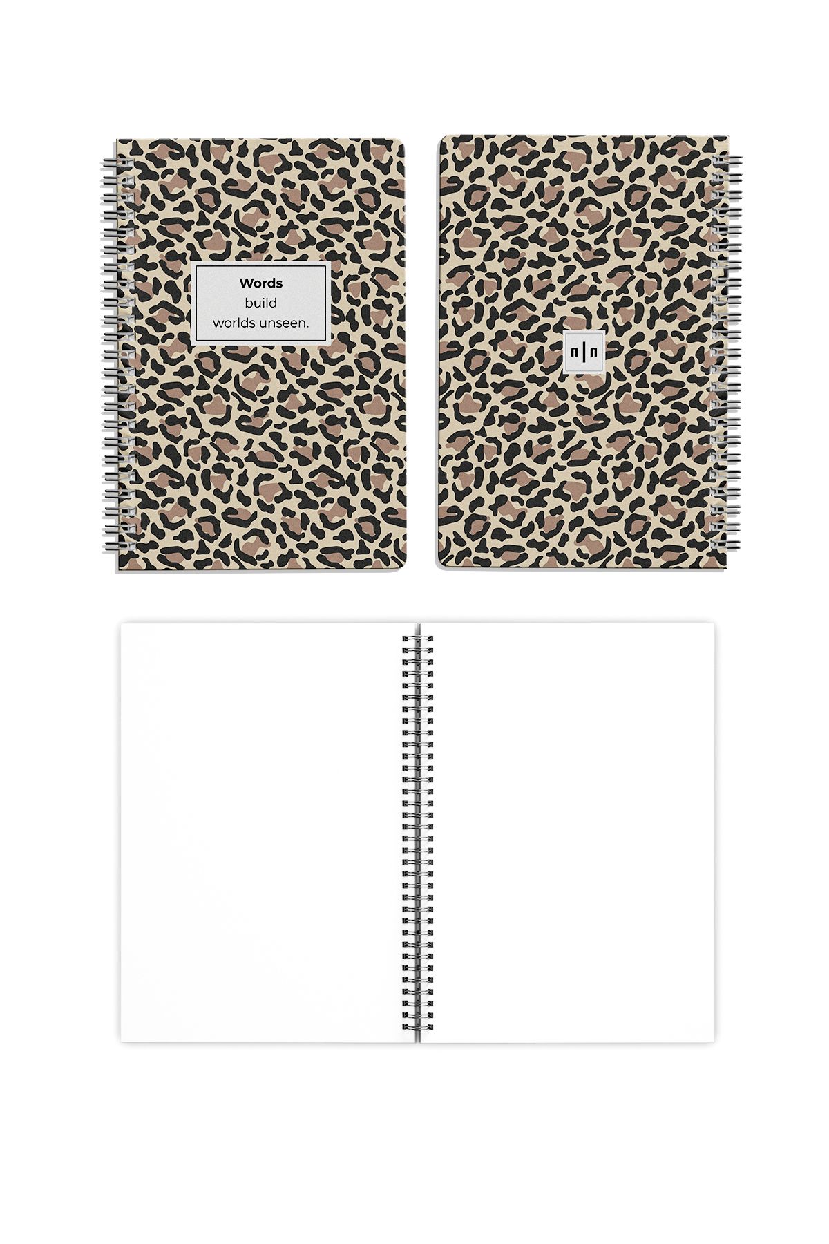 Notisyon-A5 Spiral Notepad Set of 4 – 1 Lined, 3 Blank Sheets, 60 Pages, Leopard Themed 2