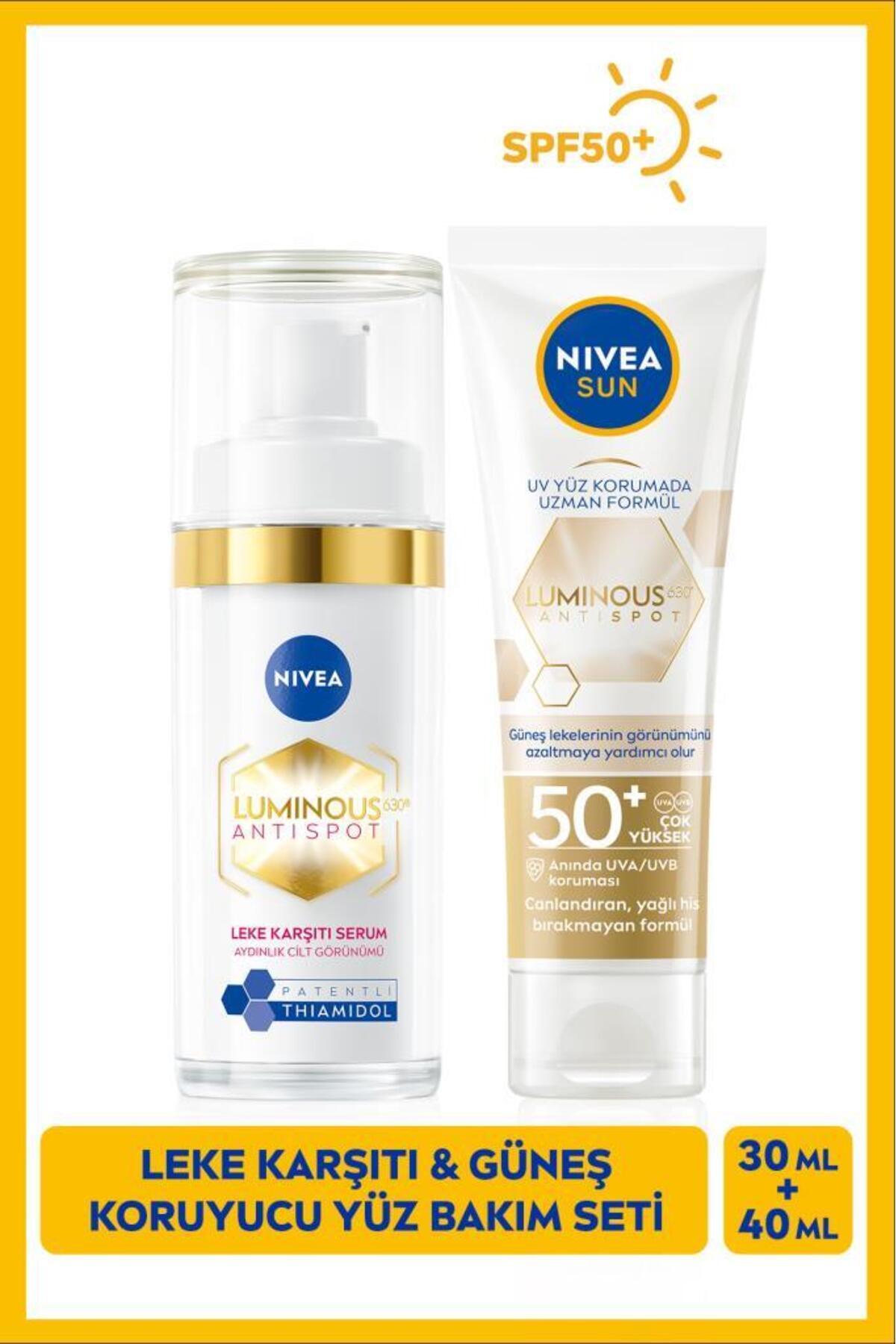 SUN SPF50+ Luminous630 Yüz Kremi 40ml Ve Thiamidol Etkili Leke Karşıtı Serum 30ml, Çanta Hediyeli — SET.NVE.1045 — تصویر 3 از 9