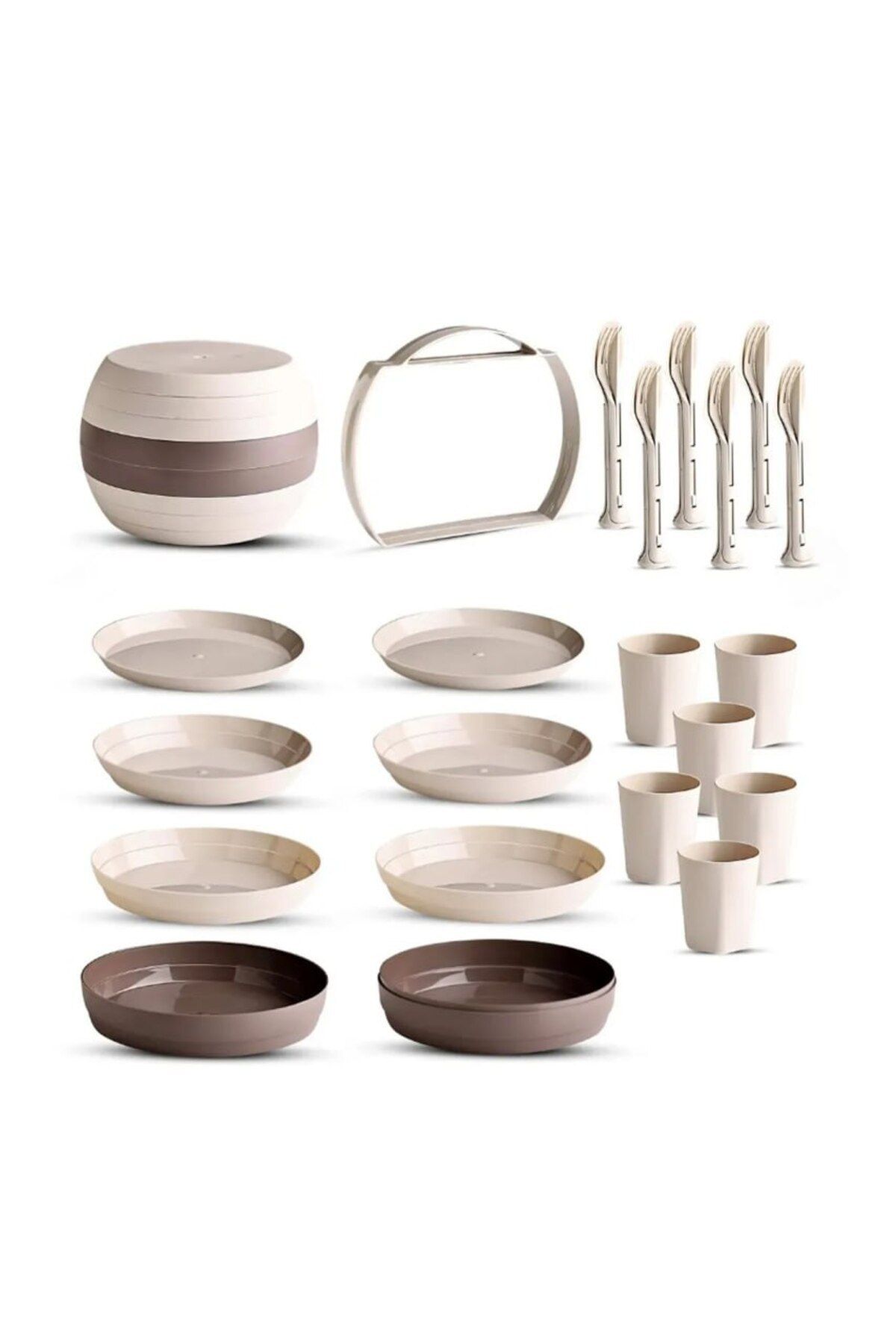 Anadolu Saray-32 Piece Multi-Purpose Portable Comfortable Portable Round Picnic Set 4