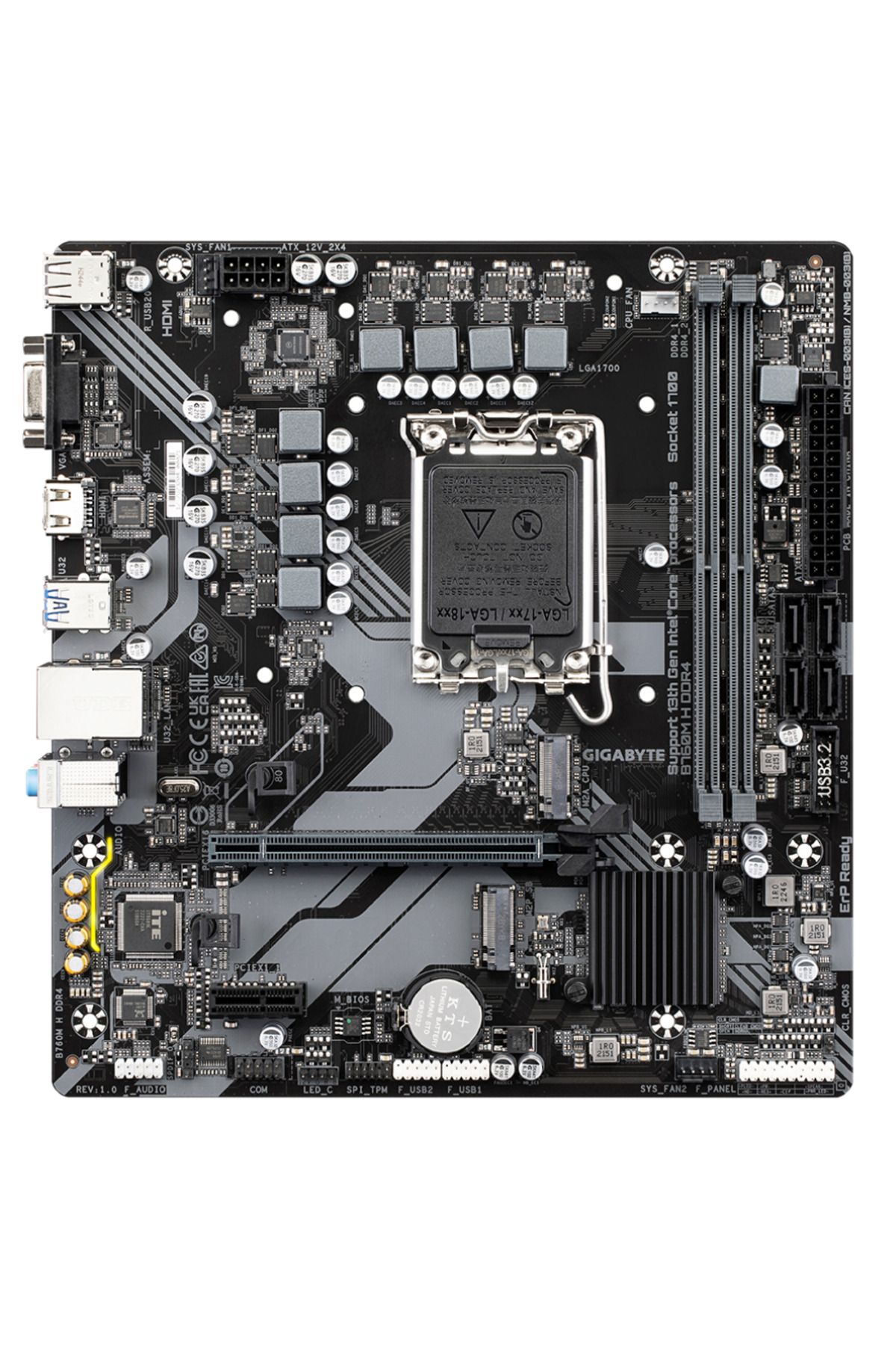 Gigabyte-B760M-H-Ddr4 Intel B760 Socket 1700 Ddr4 3200Mhz Matx Gaming (Gamer) Motherboard 1