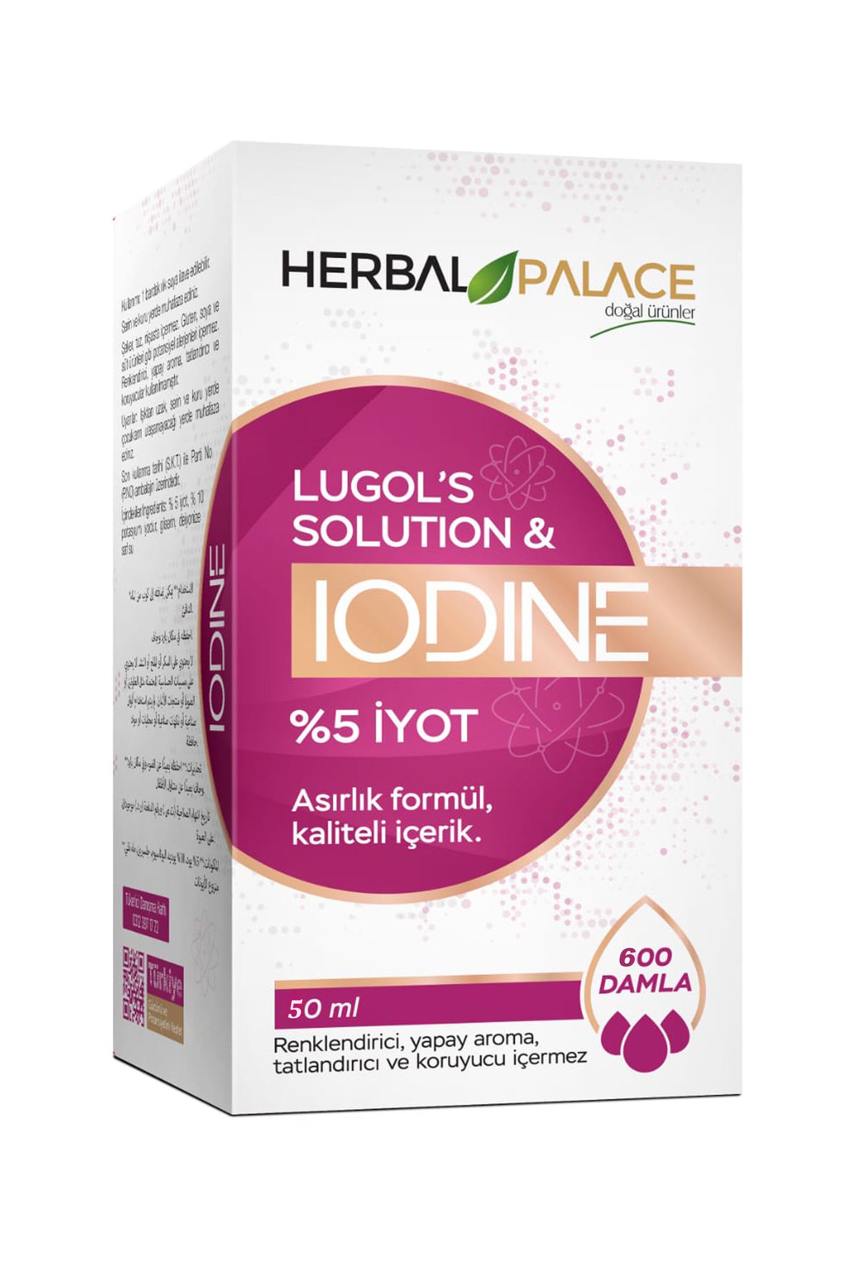 Herbal Palace-Iodine Drop 5% 50 ml 600 Drops, Lugol's Iodine Solution, Pure Lugol's Solution 1