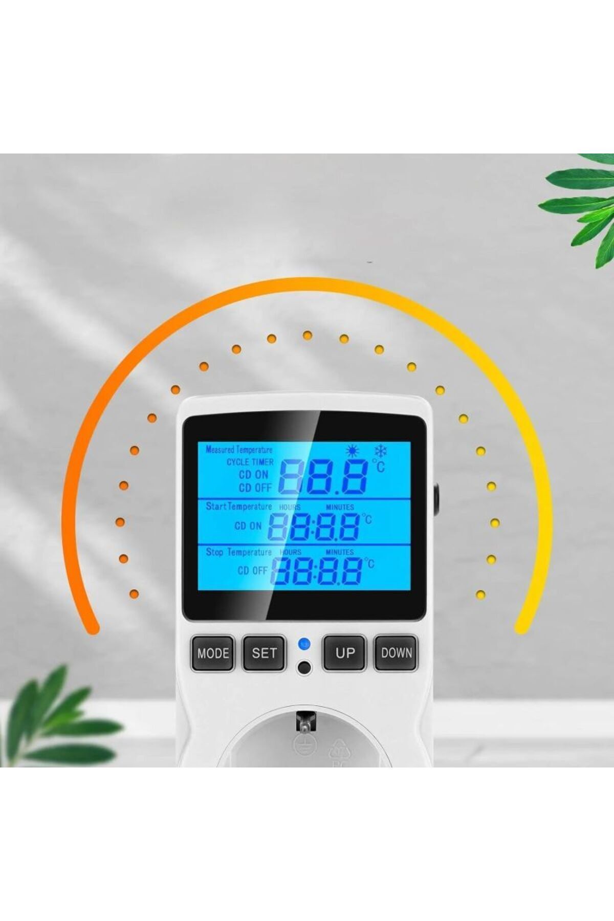 miraza-Thermostat Socket, Illuminated Display, Programmable, Air Conditioning Automation, Temperature Probe 1.7M 6