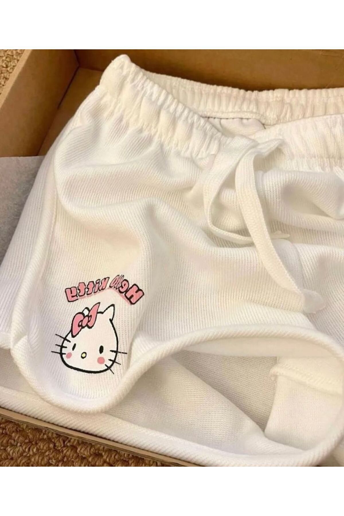 Fleur de Lingerie-Bluză cu pisicuță albă Pantaloni scurți Set de jos 3