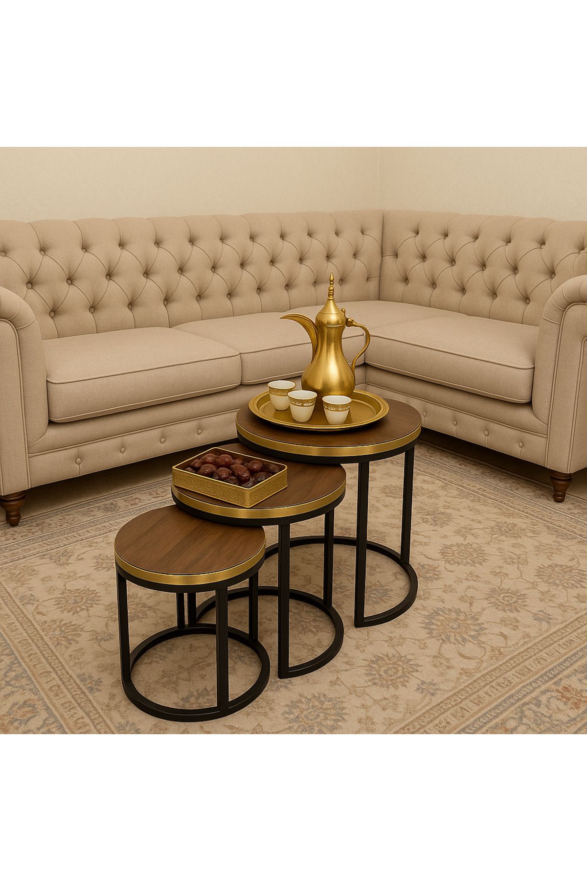 Un-A set of 3 round serving tables that add a touch of luxury to every sitting area. 4