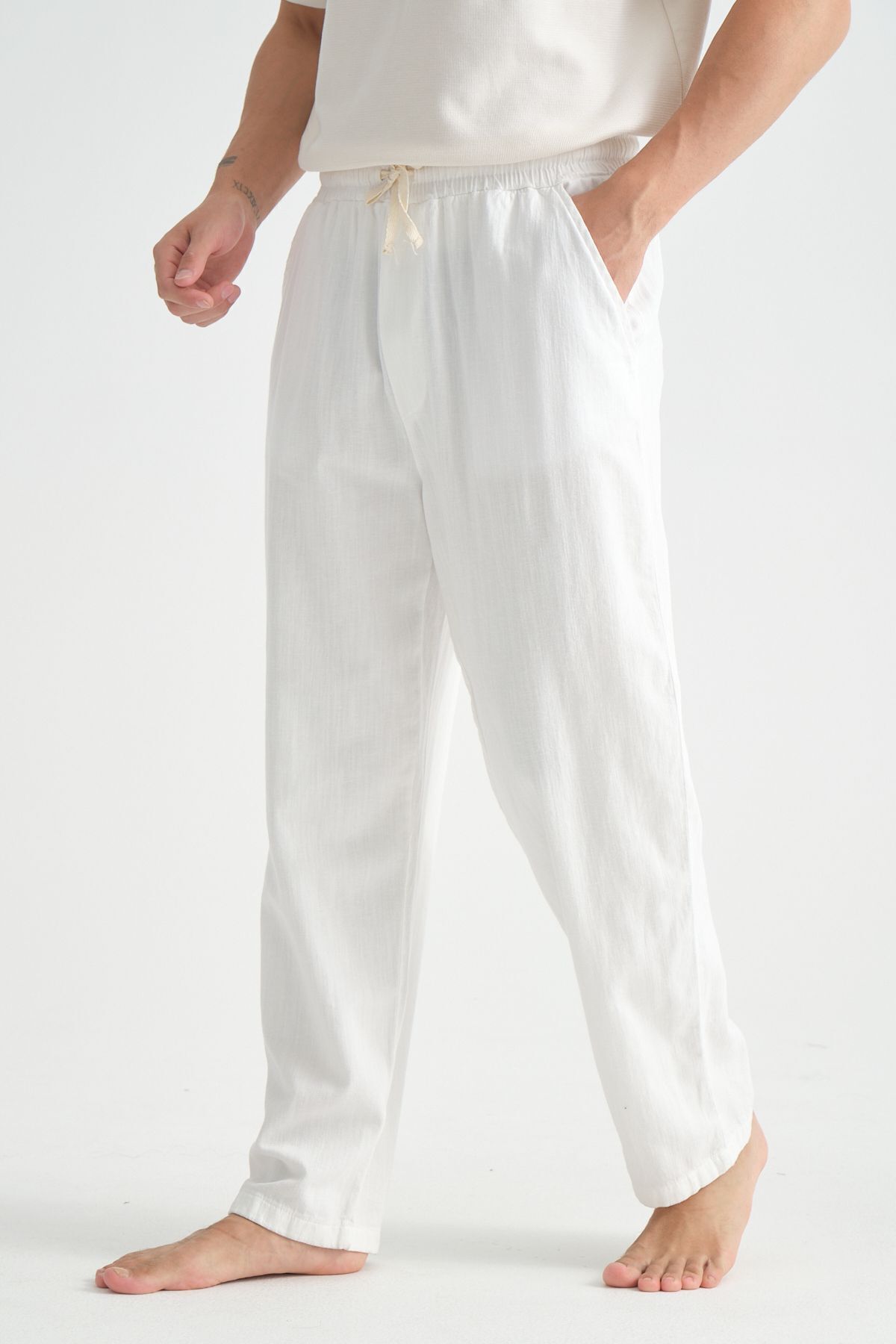 Redline-Luxe Men's Linen Blend - Comfortable Baggy Pants, Wide Leg New Season 4