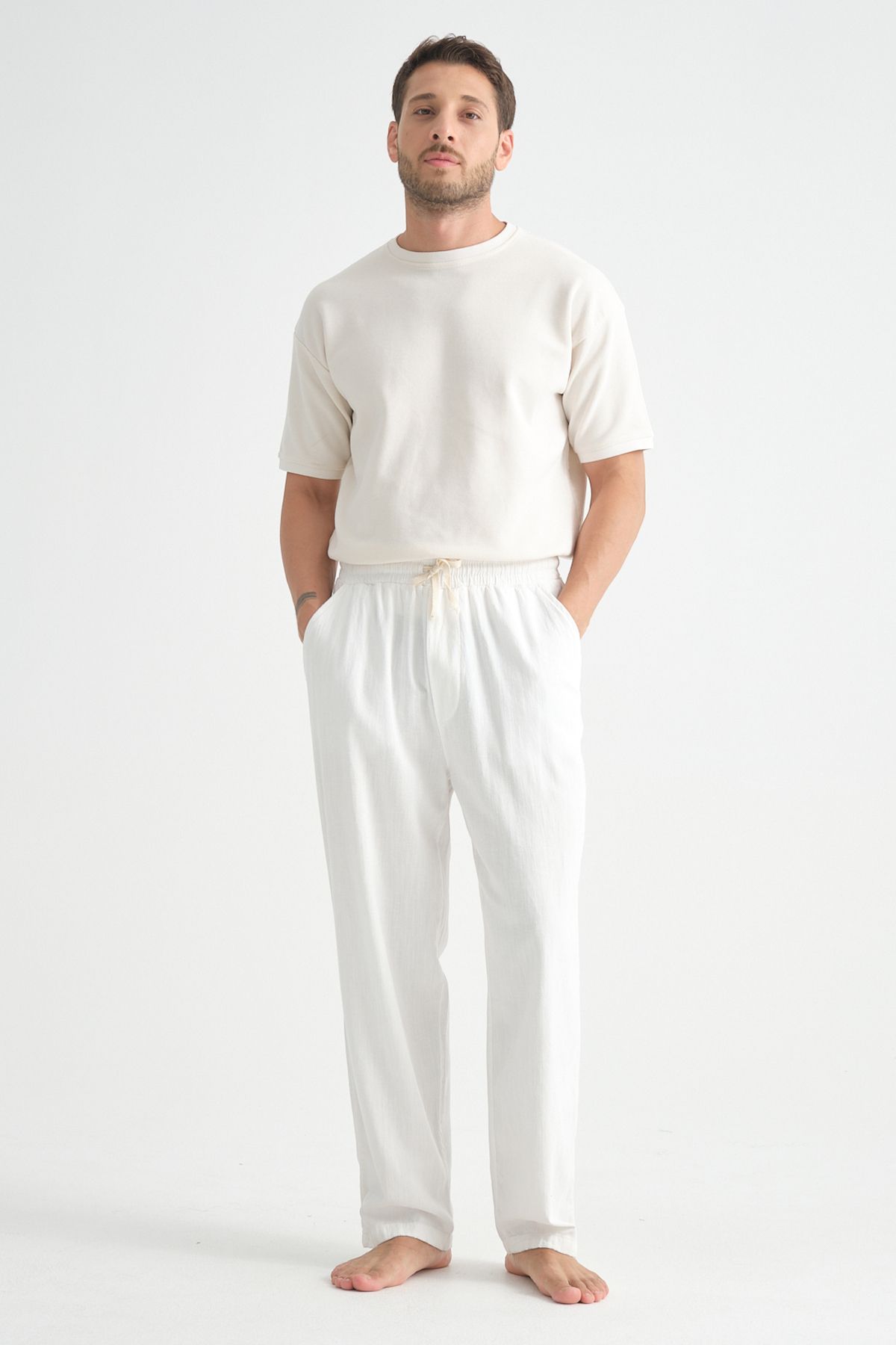 Redline-Luxe Men's Linen Blend - Comfortable Baggy Pants, Wide Leg New Season 2