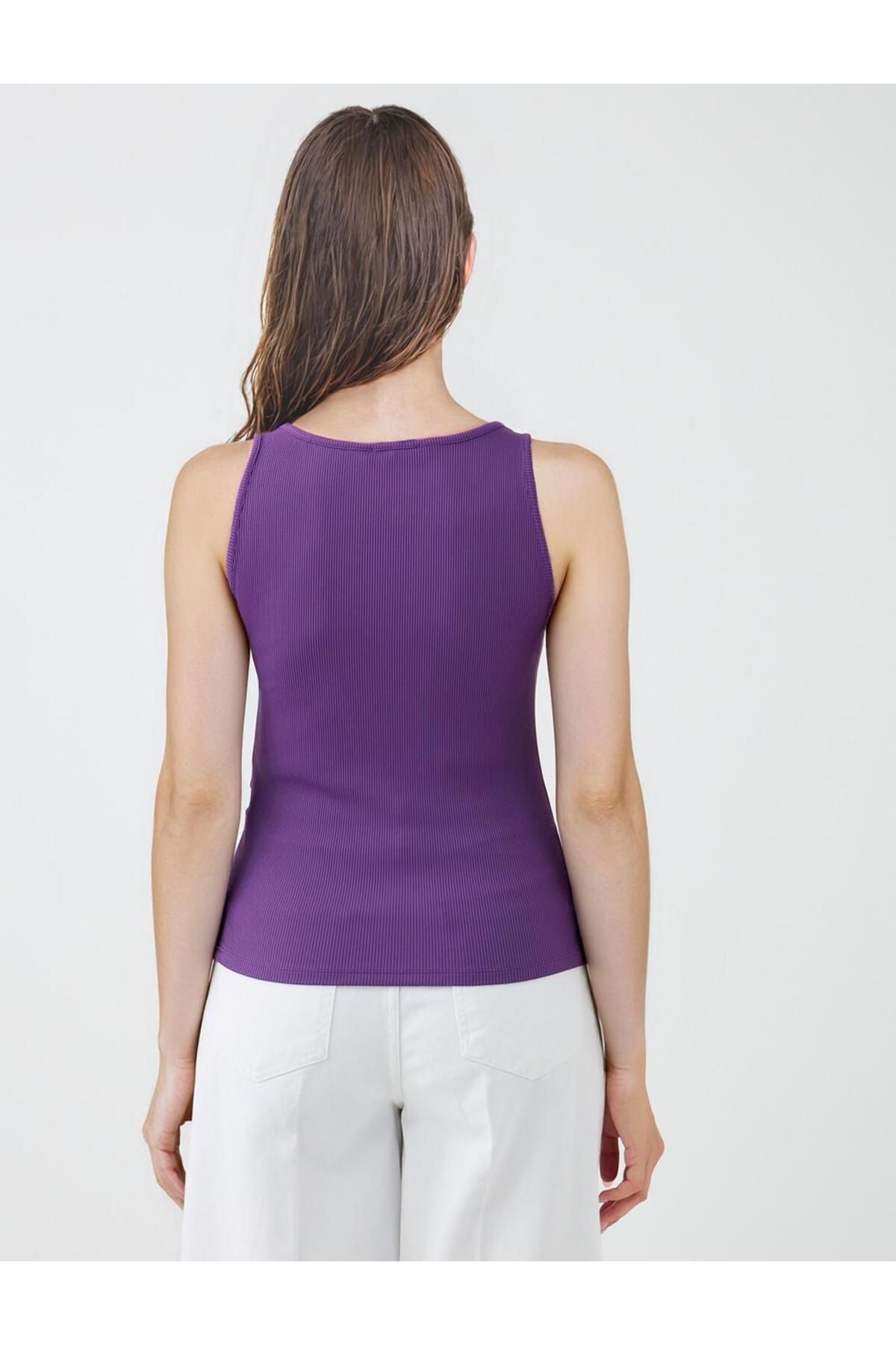 Jimmy Key-Purple U-Neck Slim Fit Undershirt 5