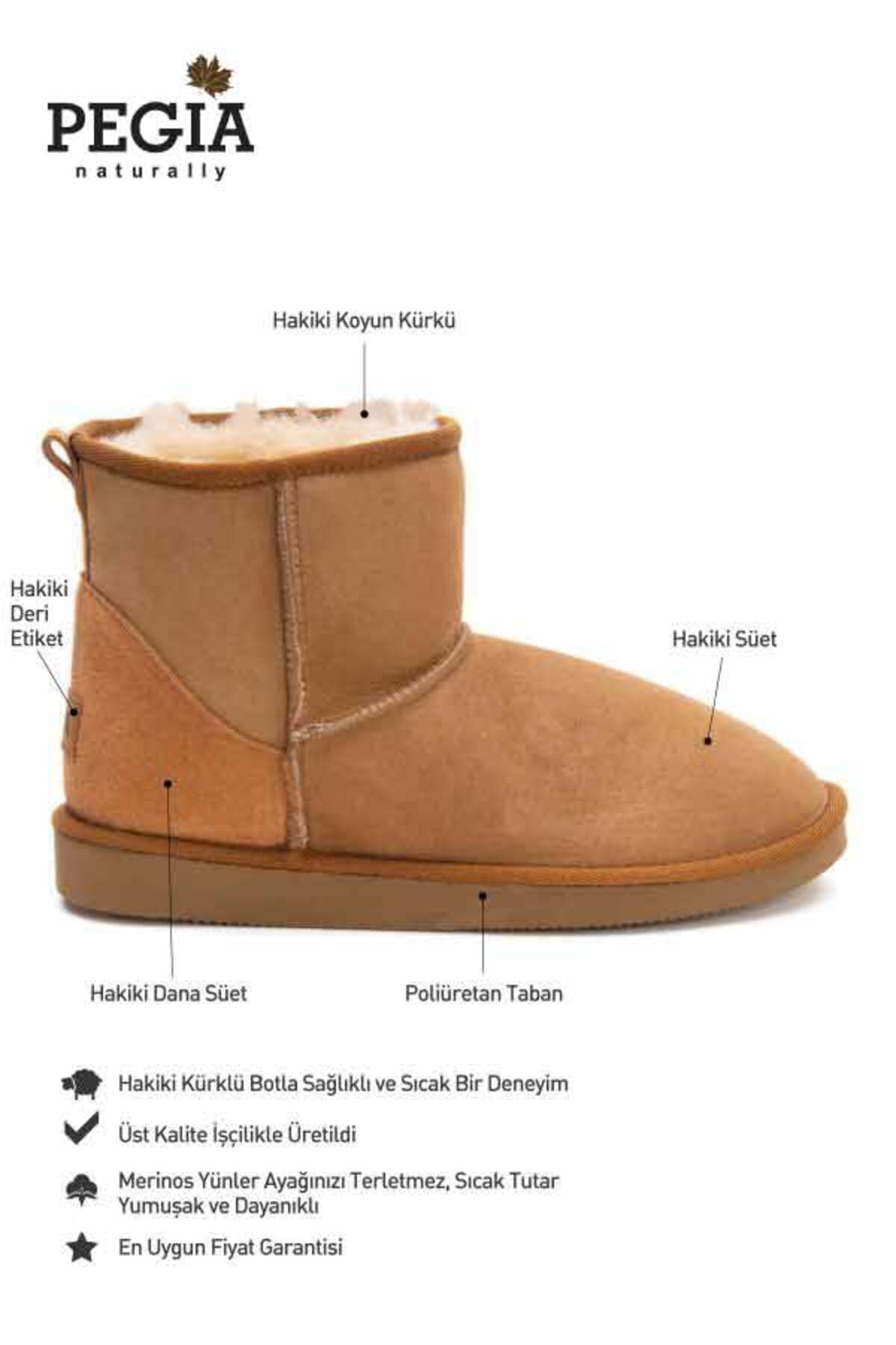 Pegia-Women's Brown Classic Short Boots 191021 2
