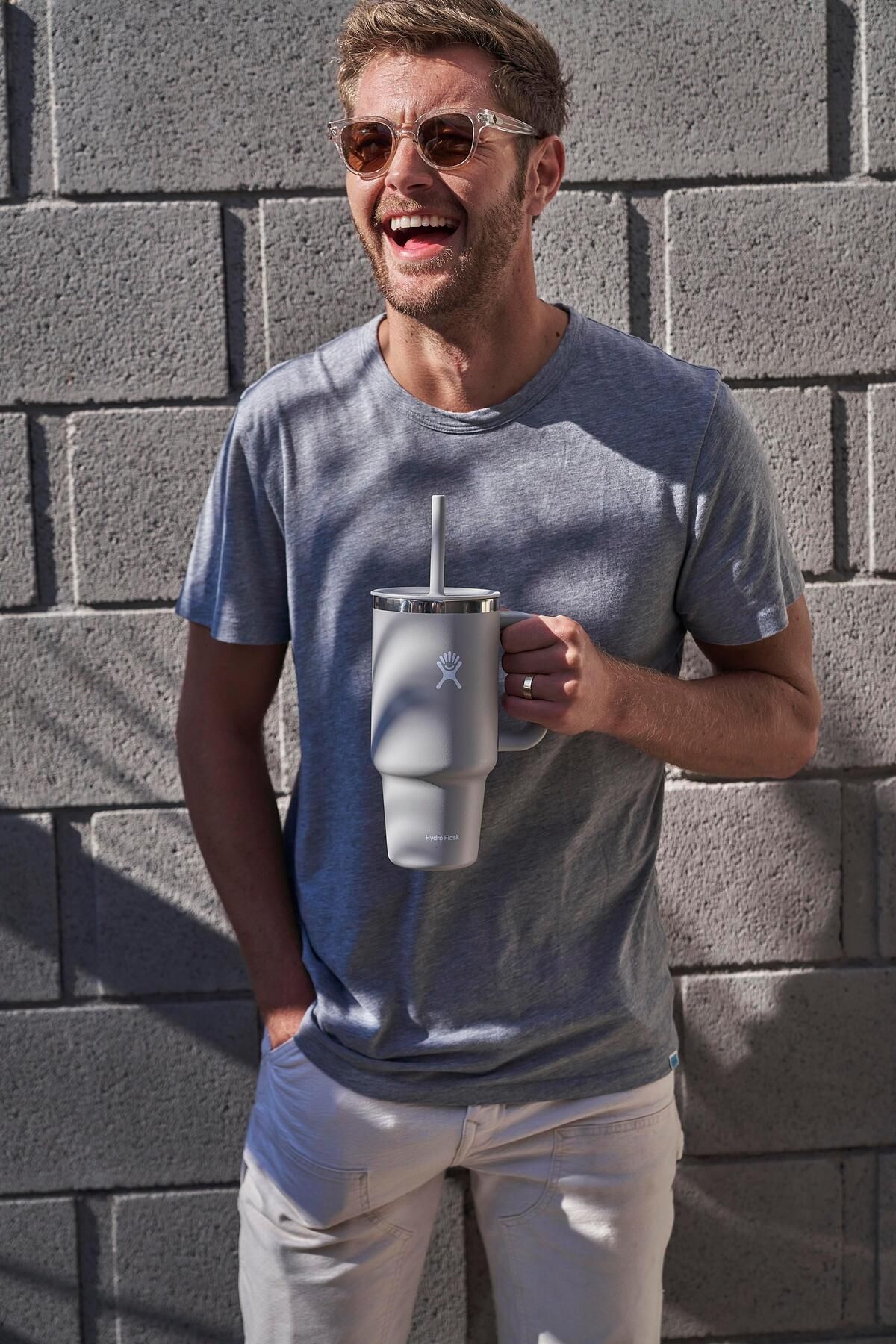 Hydro Flask-Gray Tumbler Thermos with Straw 946 ml 4