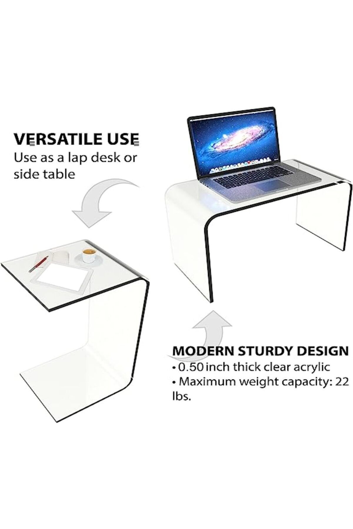 SMARTPOINTS-Acrylic End Table C Shape End Table Easy Move Display Table 4