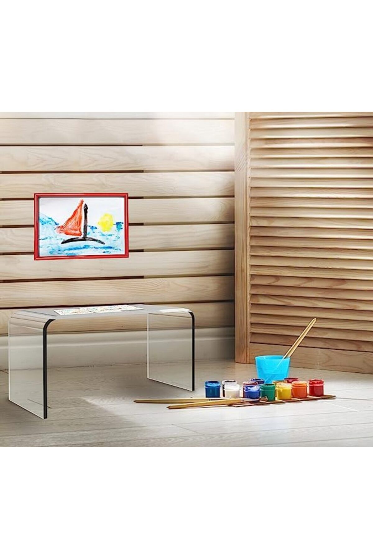 SMARTPOINTS-Acrylic End Table C Shape End Table Easy Move Display Table 6