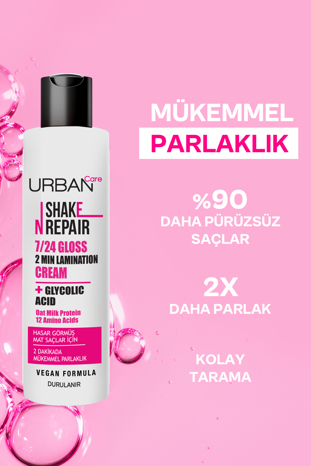 Shake N Repair 7/24 Gloss Laminasyon Parlaklık Etkili Durulanan Bakım Kremi 200 ml-vegan — 8680690720505 — تصویر 3 از 4
