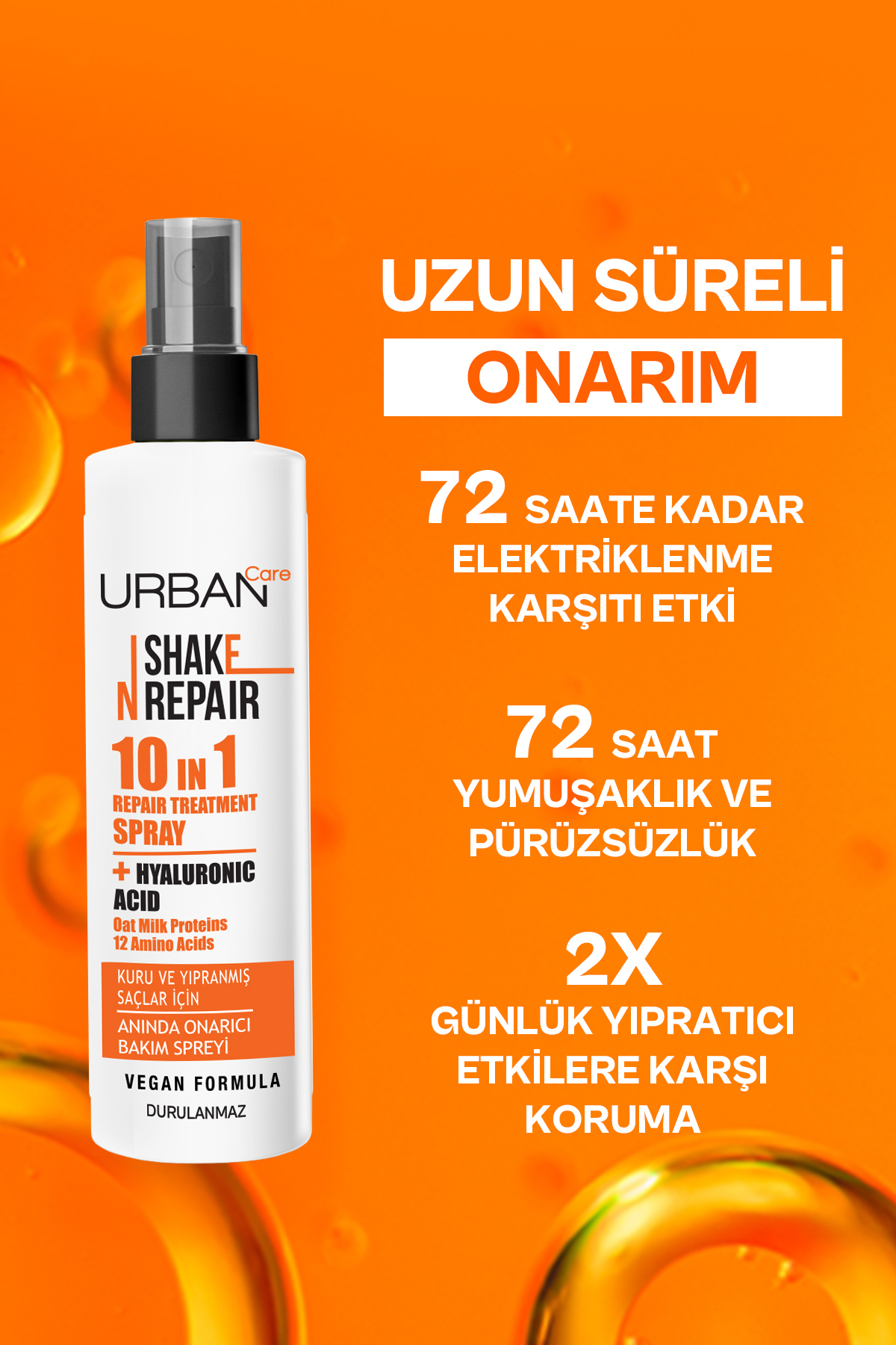 Shake N Repair 10-in-1 Onarıcı Etkili Durulanmayan Saç Bakım Spreyi 200 ml-vegan — 8680690720499 — تصویر 4 از 5
