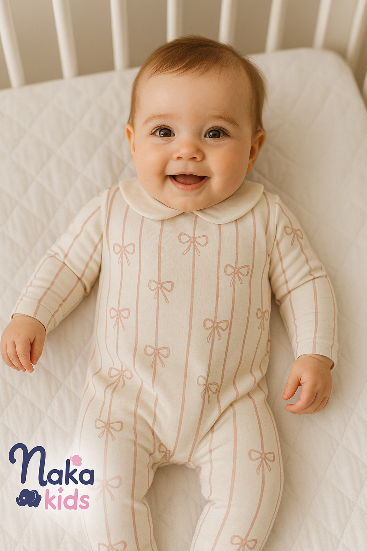 Naka Concept Rose Kız Bebek 8 Parça Hastane Çıkış Seti-Premium Cotton Knit Newborn Set-Gift Ready fotoğrafı 3 (önizleme)
