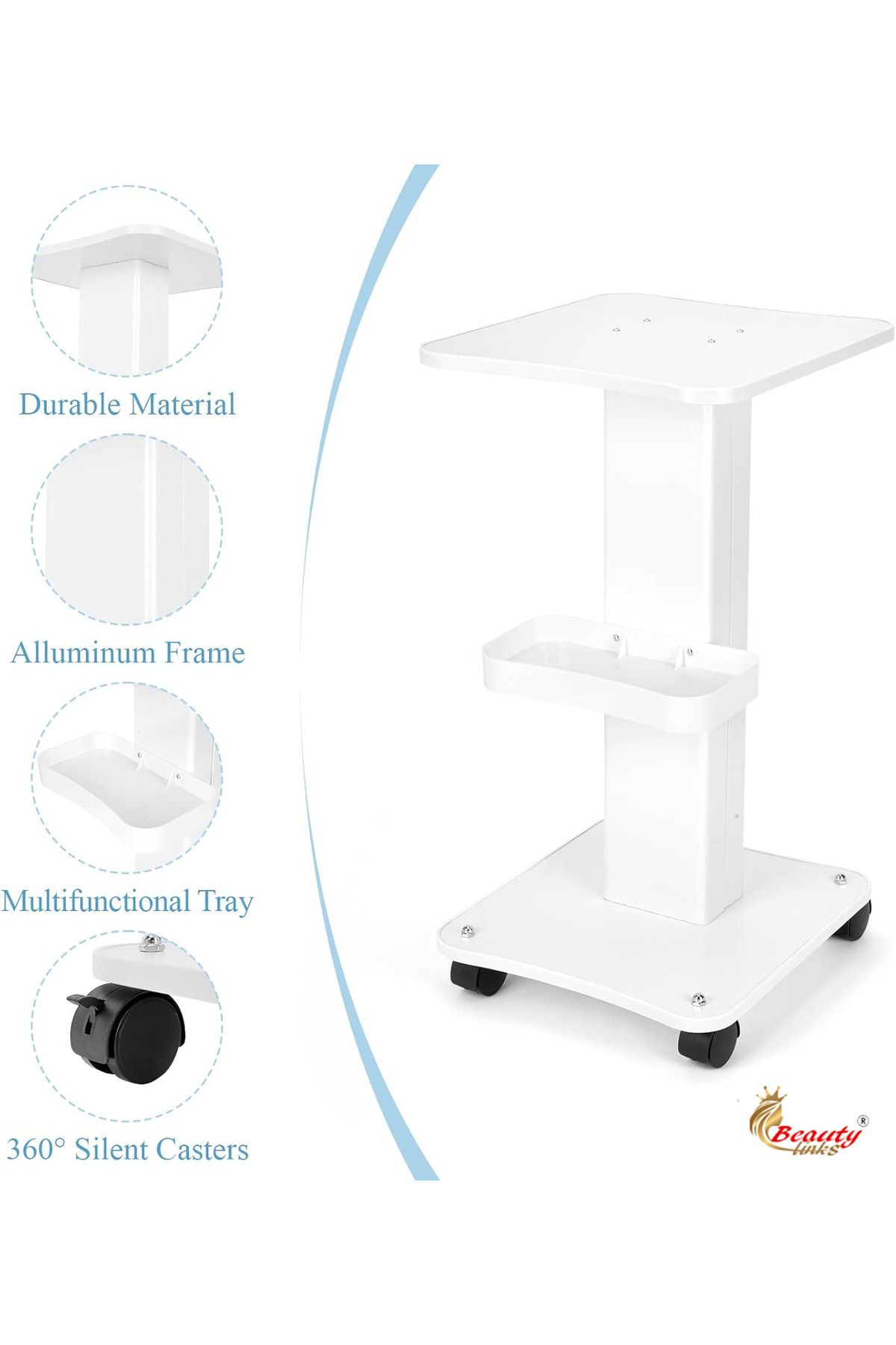 beauty links-Professional Aluminum Trolley for Salons and Clinics 2