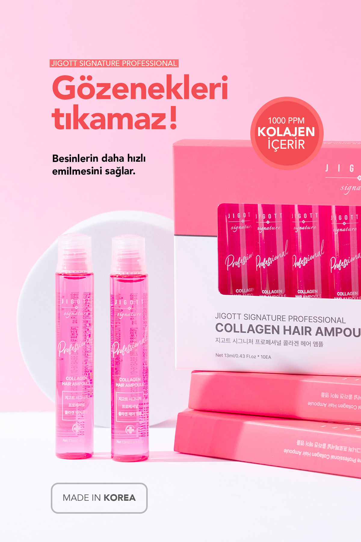 Kolajen İçeren Konsantre Saç Bakım Serumu Jigott Professional Collagen Hair Ampoule 13 ml — 88095412827J8 — تصویر 2 از 6