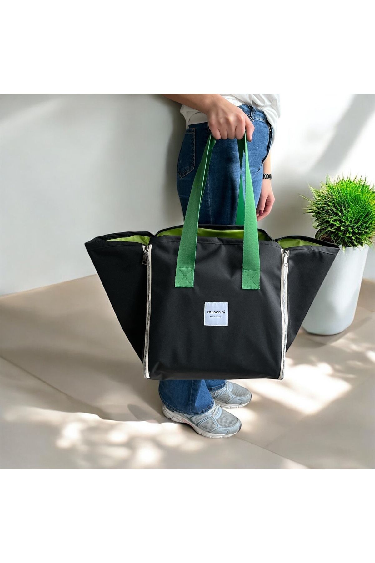 Moserini-2 in 1 Large Size Zippered Picnic, Beach and Camping Bag / Cover - Foldable, Multi-Purpose 4