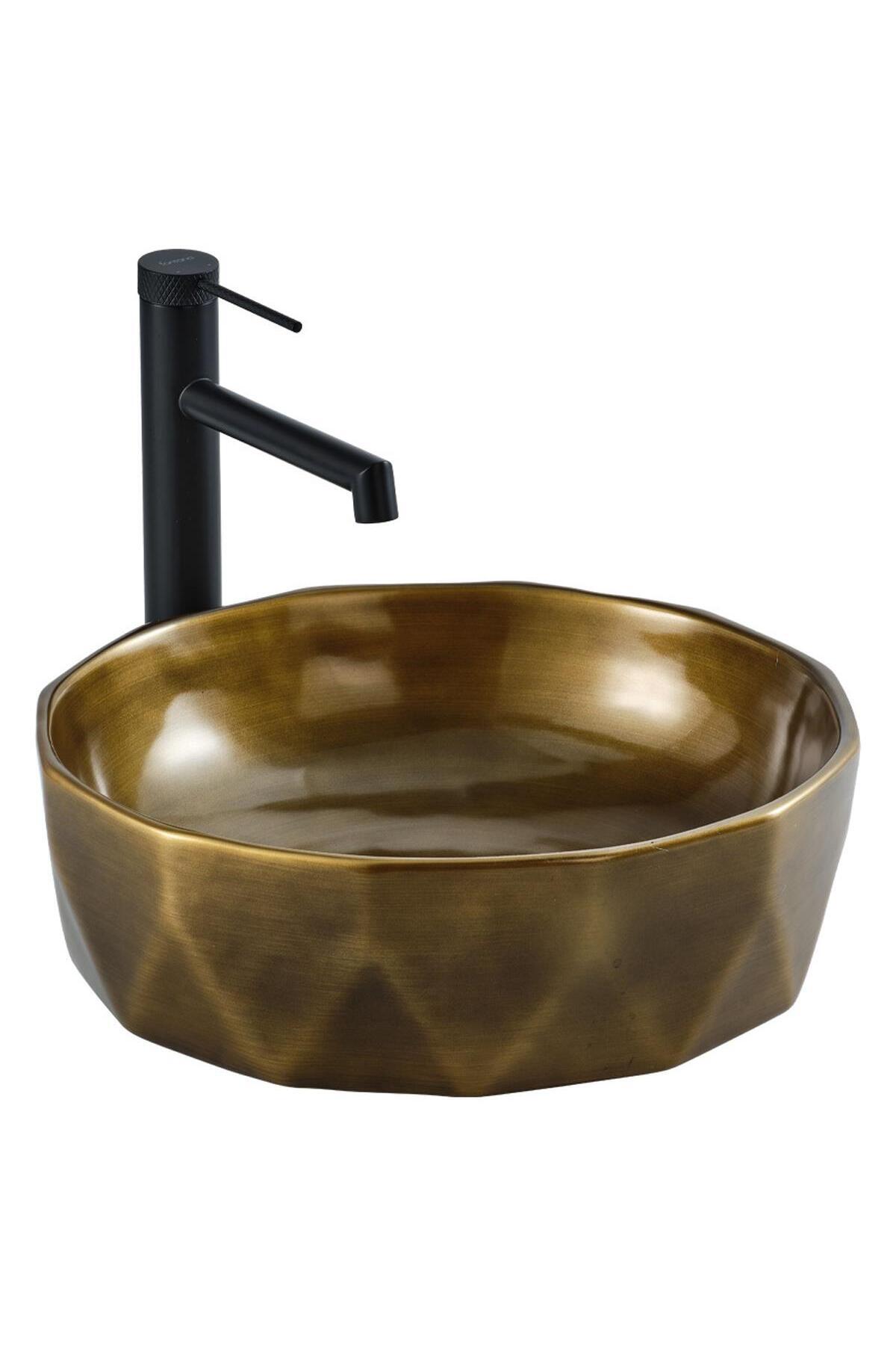 LENA E-2110BR Tezgah Üstü Porselen Lavabo