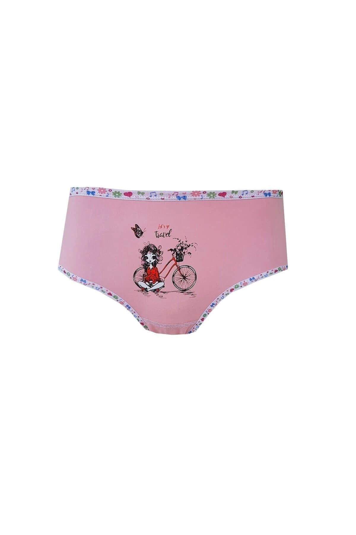 Tutku-Underwear 12 Pack Girl's Printed Colorful Panties Lycra Slip 5