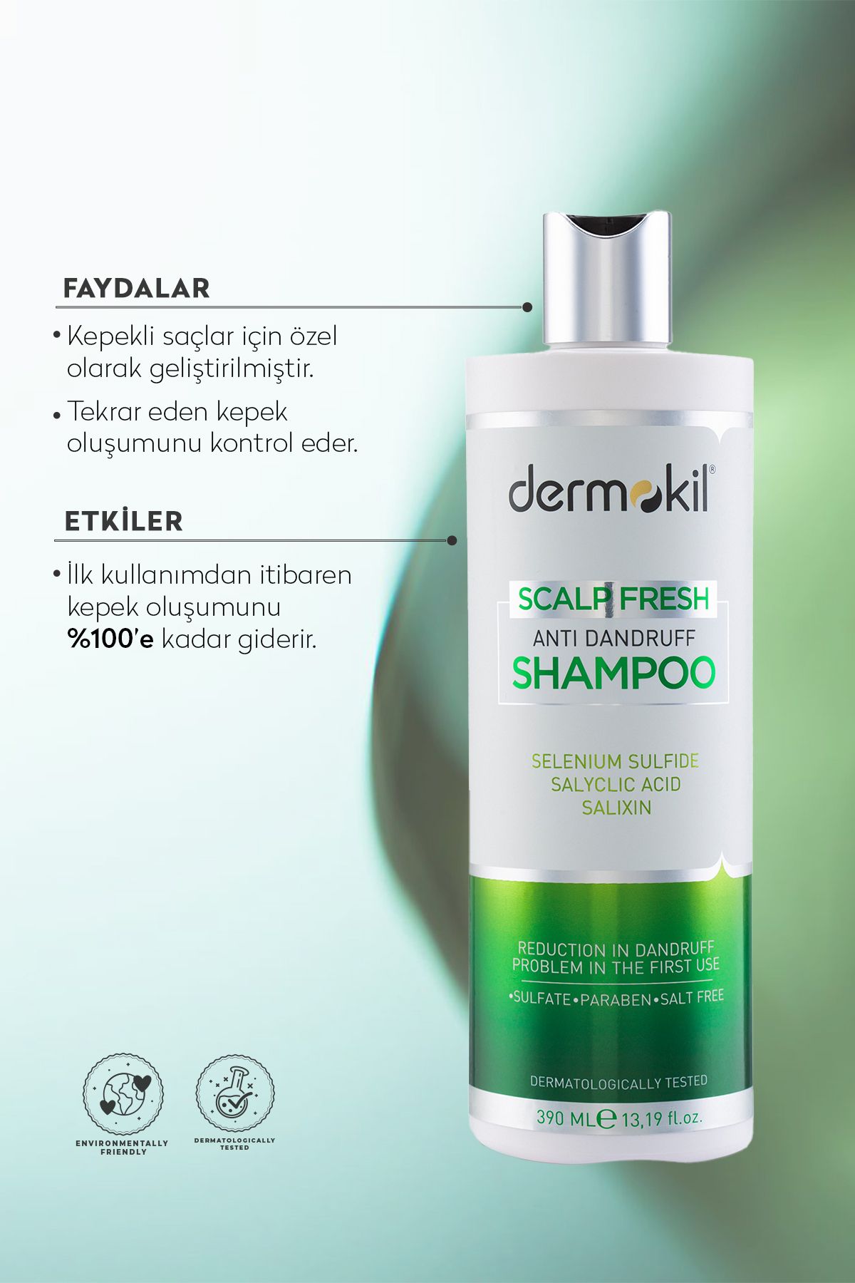Dermokil-Scalp Fresh Anti-Dandruff Shampoo 390 ml 2