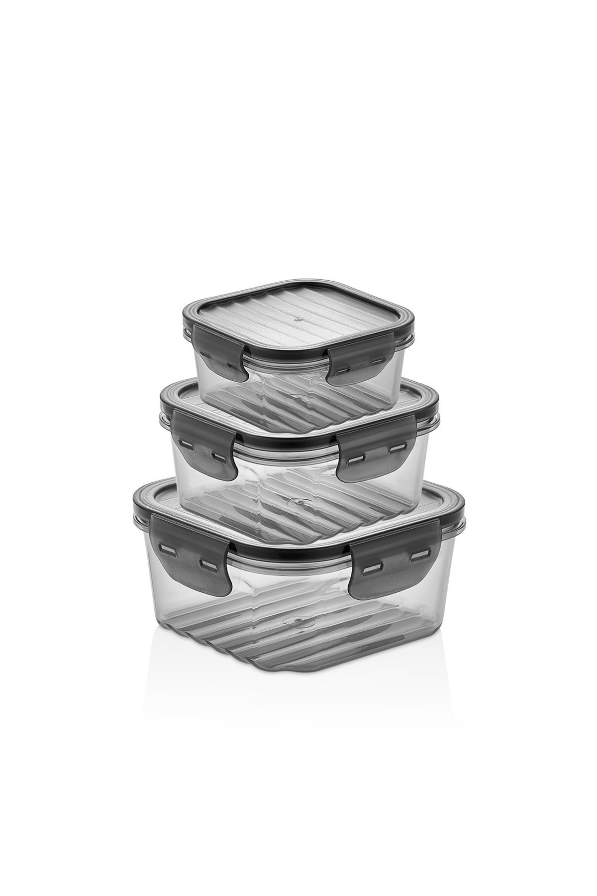 MUF HOME-Full Vacuum Airtight Leakproof Ziplock Storage Container Set of 3 (1400ml 800ml 400ml) - Bpa Free 3