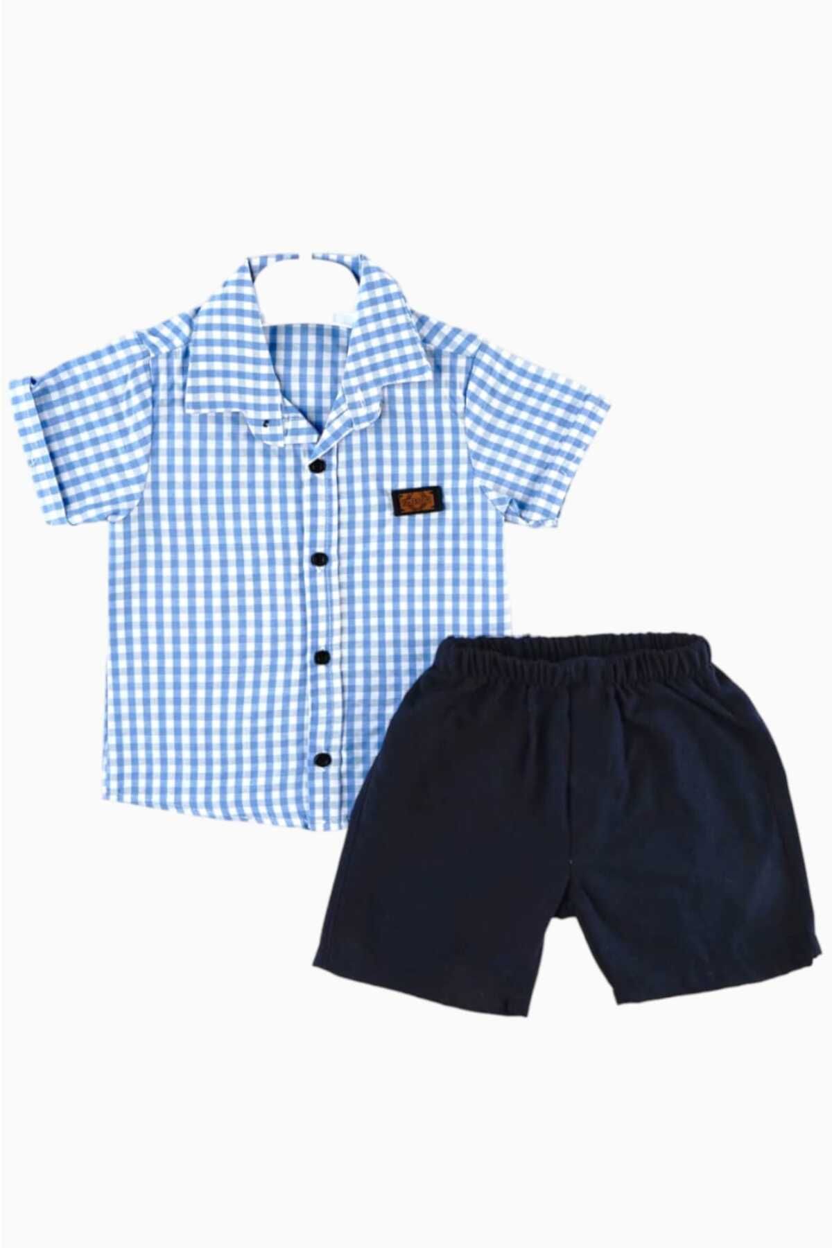 dinamik çocuk-2-Piece Set with Satin Shirt and Shorts for Boys - Summer, Pitta, Short Sleeve (FULL FIT) 3