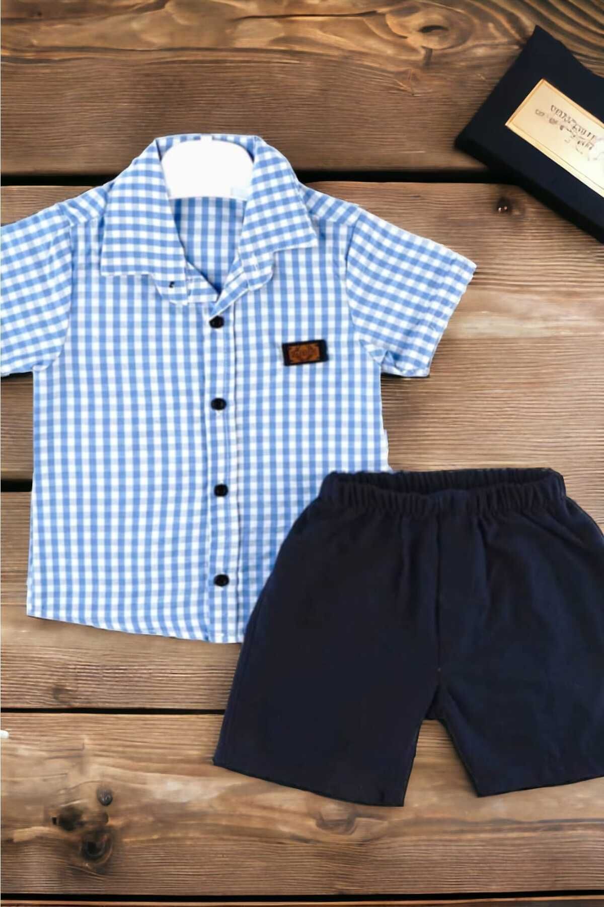 dinamik çocuk-2-Piece Set with Satin Shirt and Shorts for Boys - Summer, Pitta, Short Sleeve (FULL FIT) 5