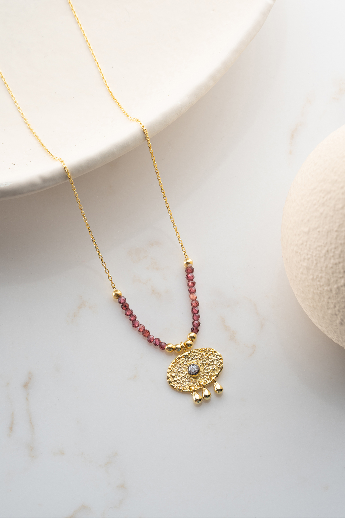 Silvano Jewelry 925 Ayar Gümüş Boncuklu Süryani Gözü Kolye görsel 4