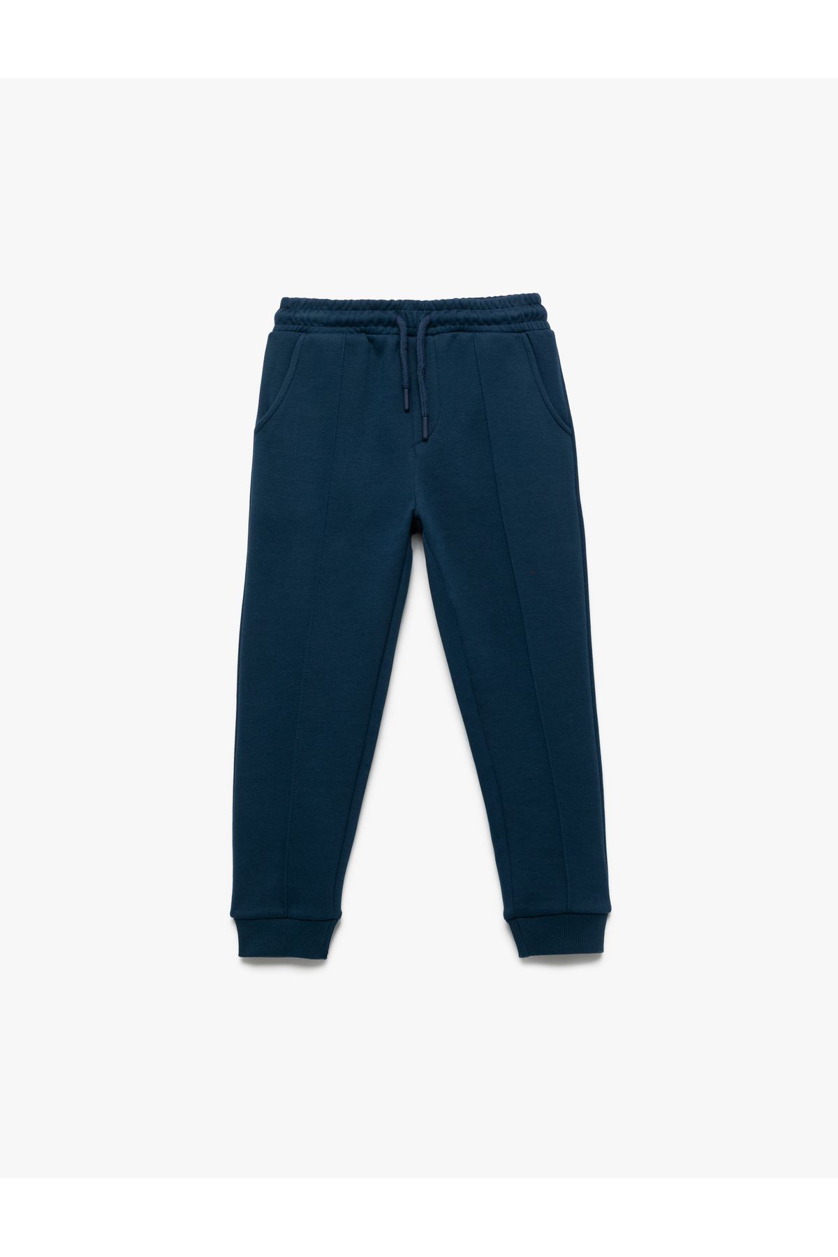Koton-Ribbed Basic School Sweatpants with Elastic Waist and Pockets 2