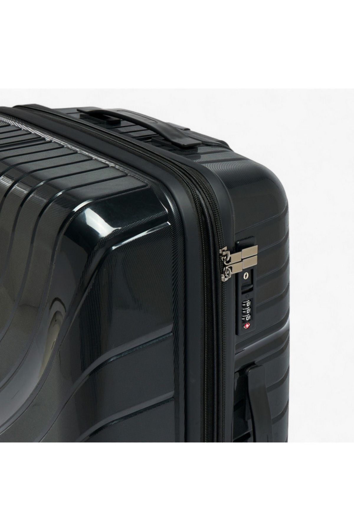 Oaklan by Shoexpress-Textured Hardcase Trolley Bag with Retractable Handle - 24 Inches Check-in Bag 5
