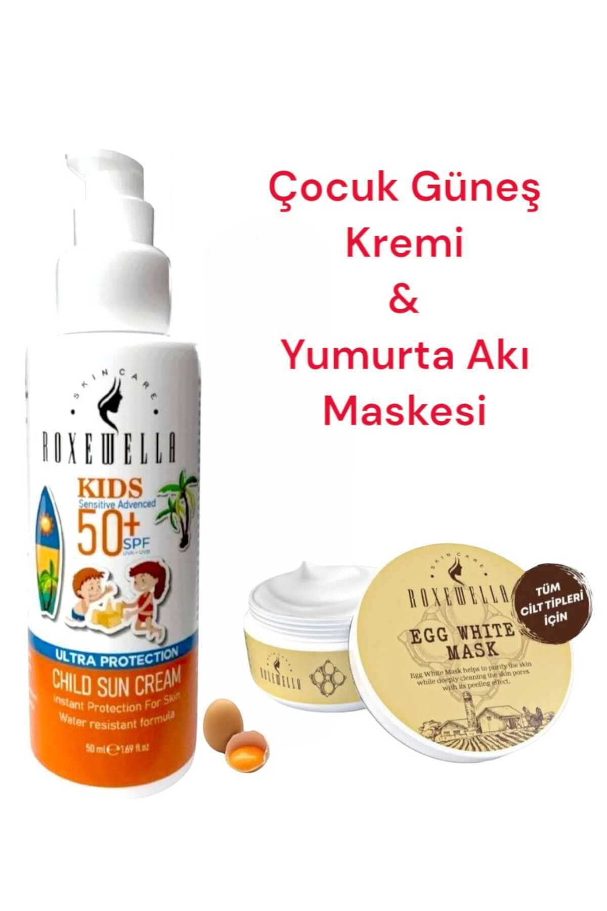ROXEWELLA Çocuk-bebek Güneş Kremi 50ml 50spf & Yumurta Akı Maskesi
