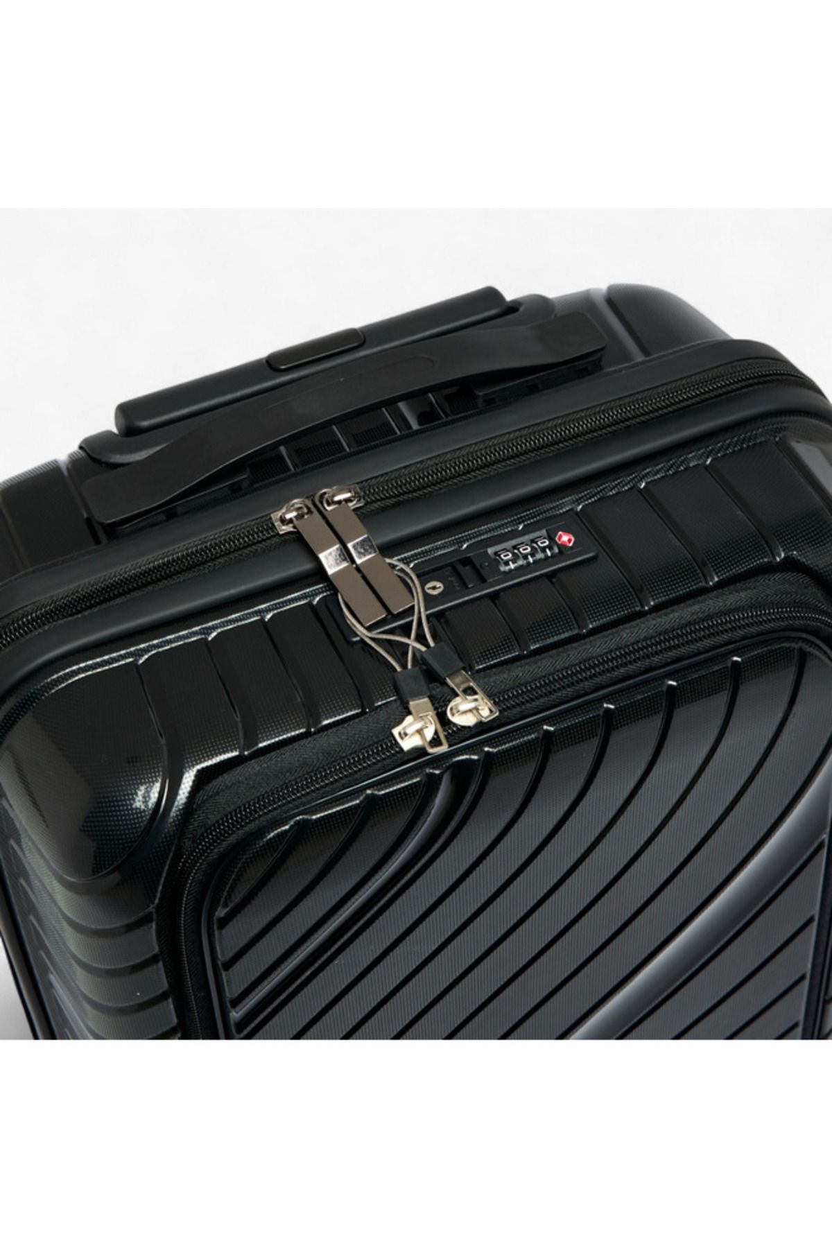 Oaklan by Shoexpress-Textured Hardcase Trolley Bag with Retractable Handle - 20 Inches Check-in Bag 5