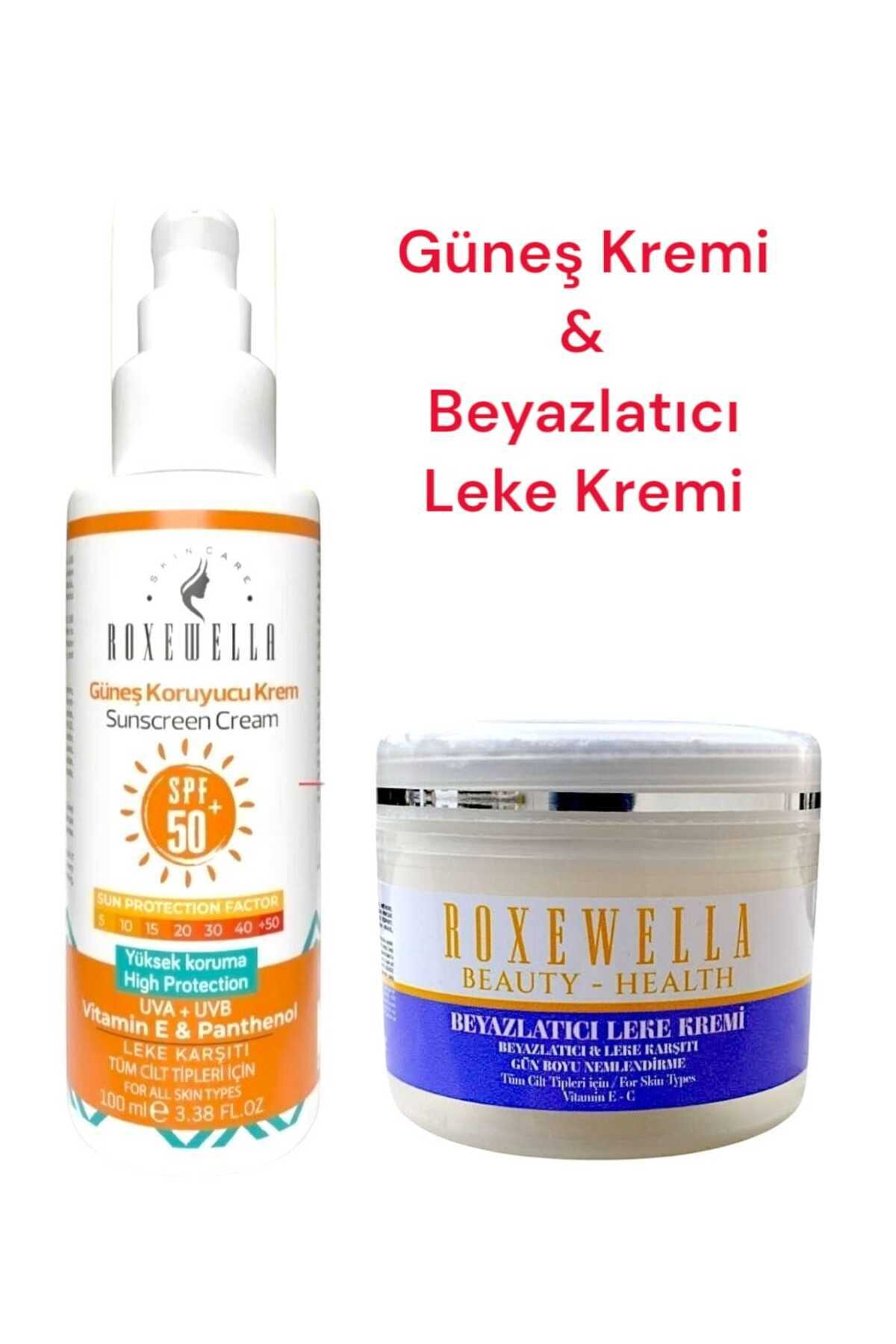 ROXEWELLA Leke Karşıtı Güneş Kremi 100 ml 50spf & Beyazlatıcı Leke Kremi 100ml