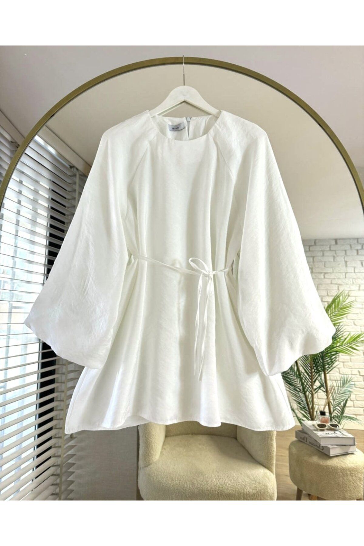 ensade-Modal Woven Balloon Sleeve Tunic 2