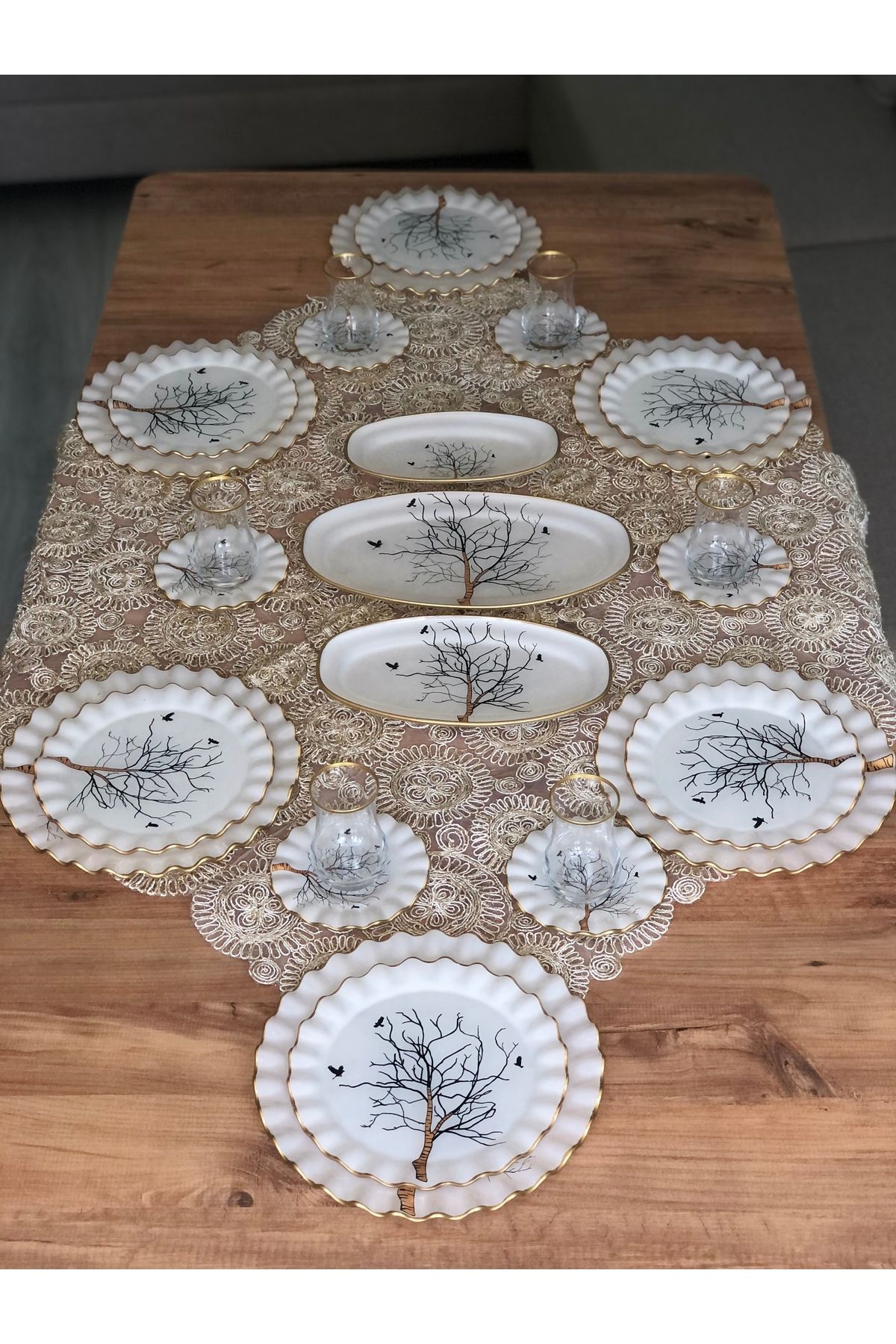 B&M-Tree Patterned Curved 27 Piece Breakfast Set 3